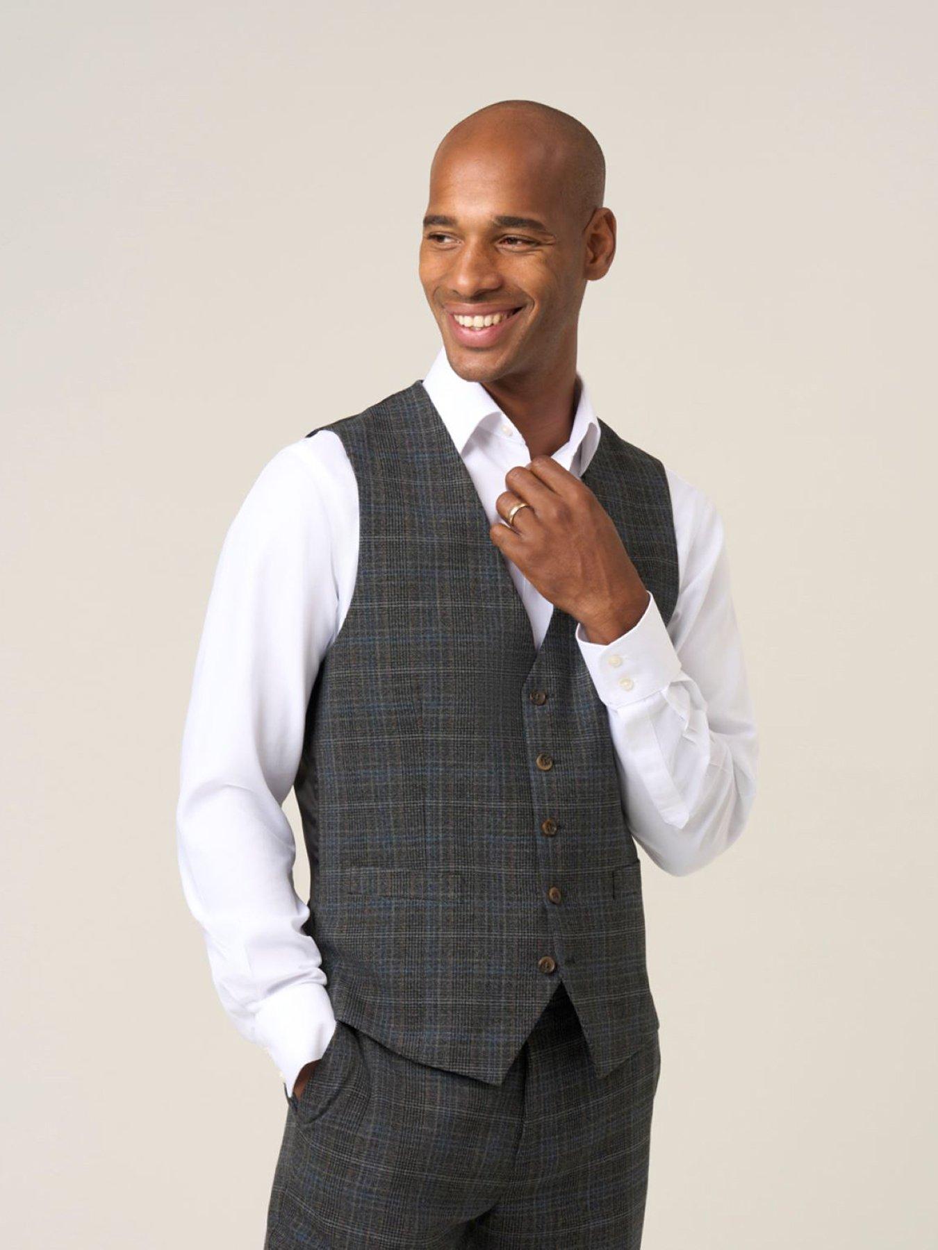 Skopes Margrave Charcoal Check Waistcoat