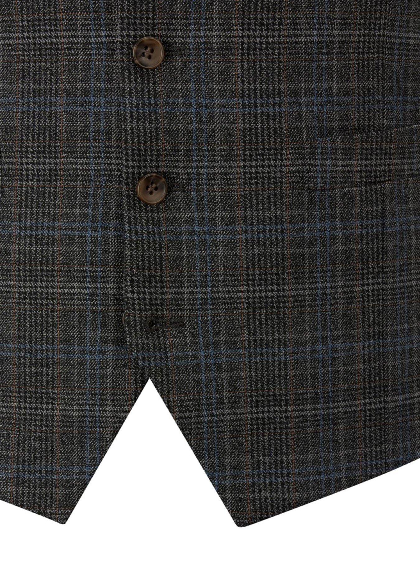  image of skopes-margrave-charcoal-check-waistcoat-grey