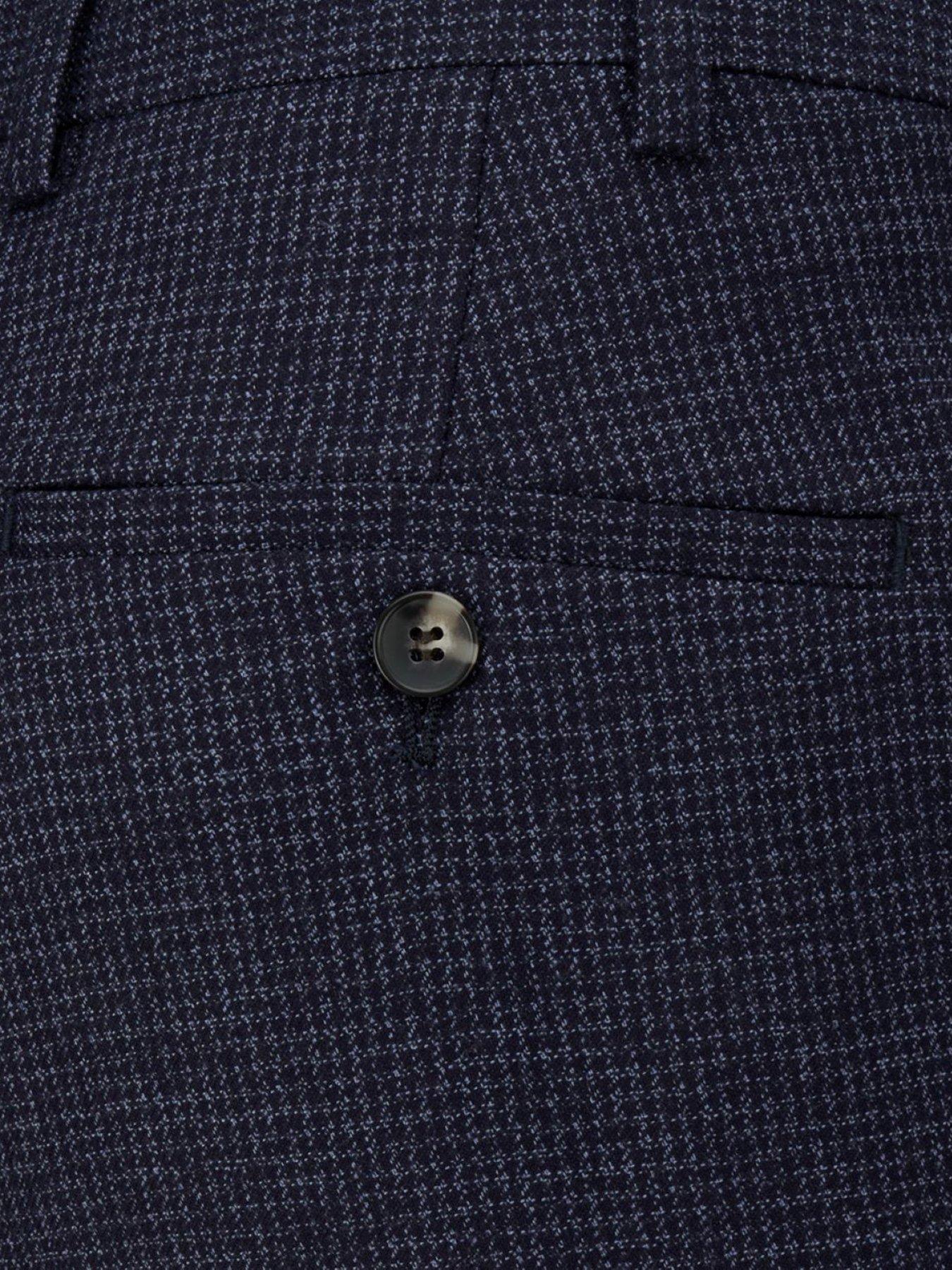 Image 4 of 5 of Skopes Tailored Fit Boyd Puppytooth Suit Trousers - Navy