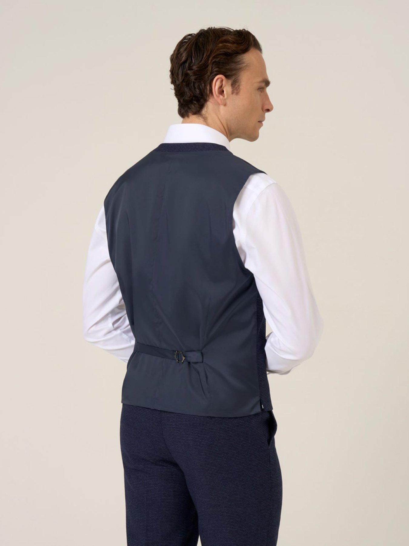 stillFront image of skopes-boyd-puppytooth-waistcoat-navy