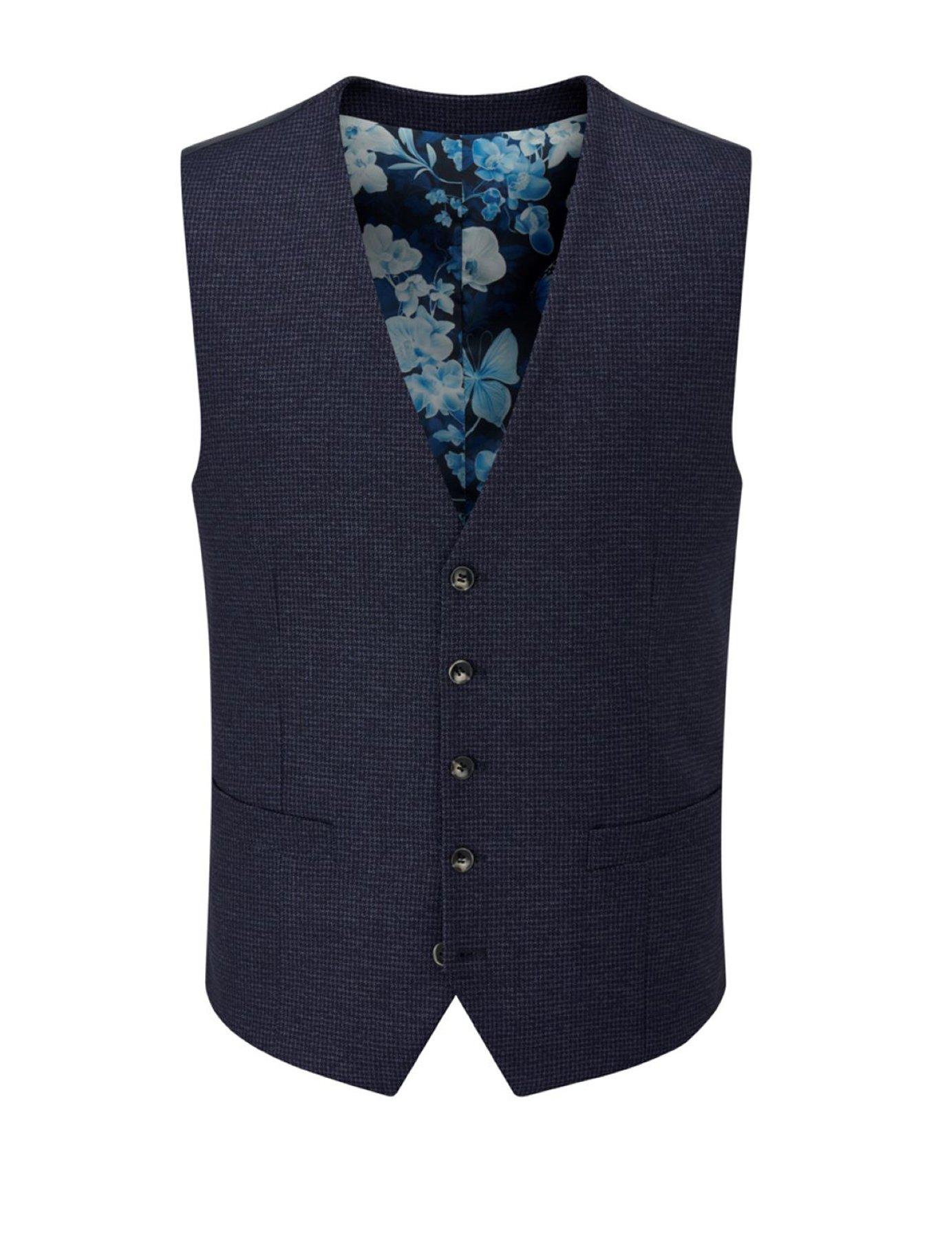  image of skopes-boyd-puppytooth-waistcoat-navy