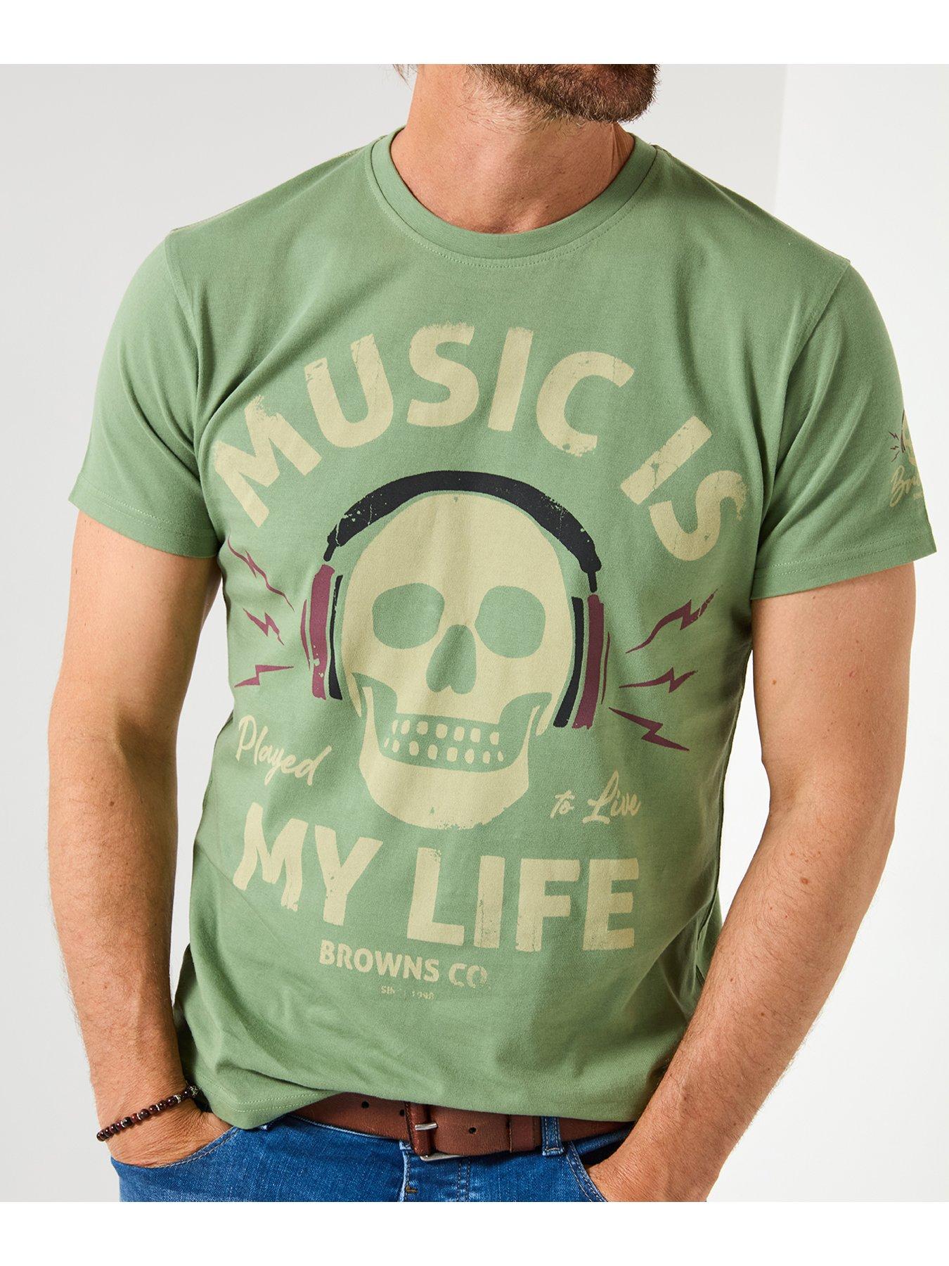 Image 2 of 6 of Joe Browns Skull Music T Shirt - Green