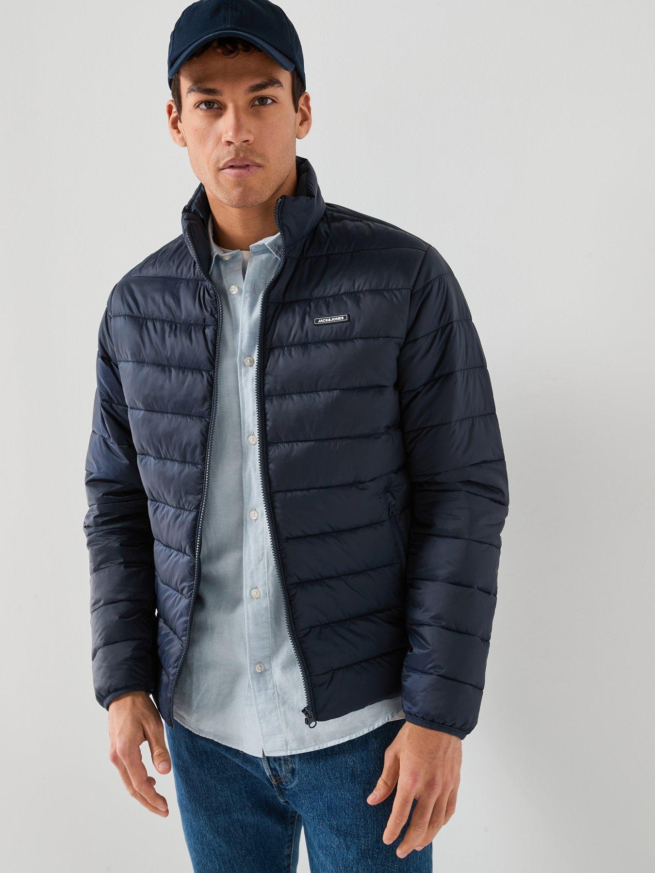 front image of jack-jones-louis-light-padded-jacket-navy