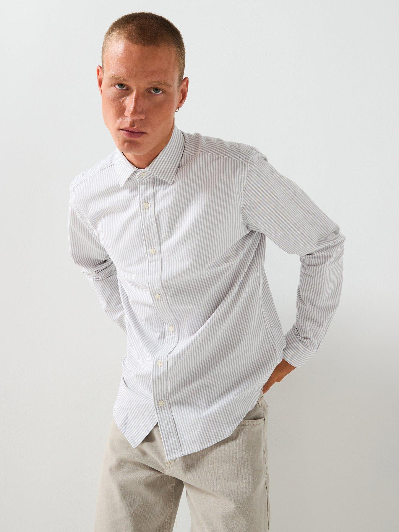 undefined Kodak Stripe Oxford Shirt - Grey