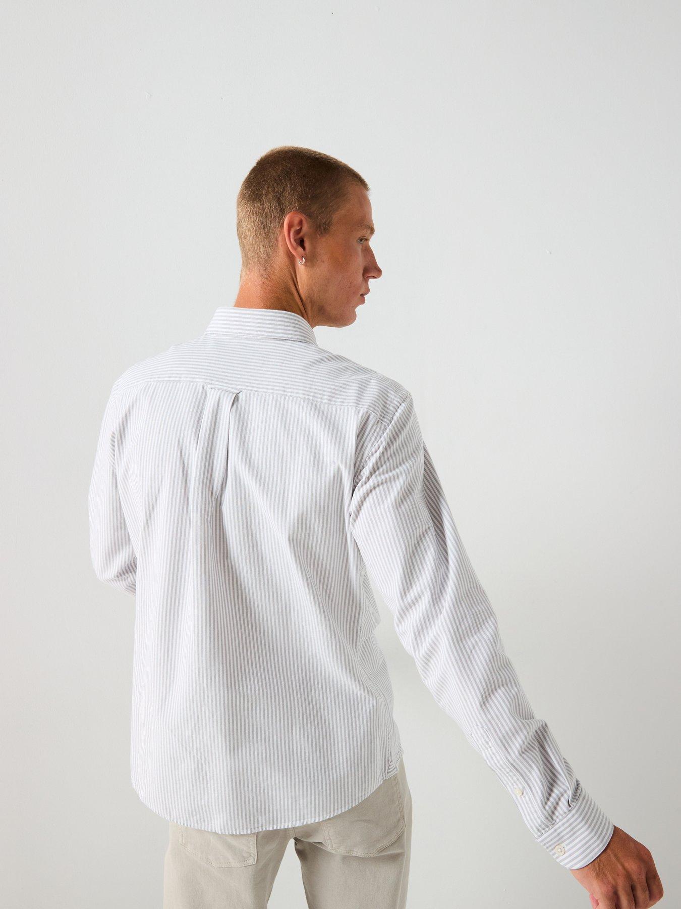 Image 2 of 6 of Mango Kodak Stripe Oxford Shirt - Grey