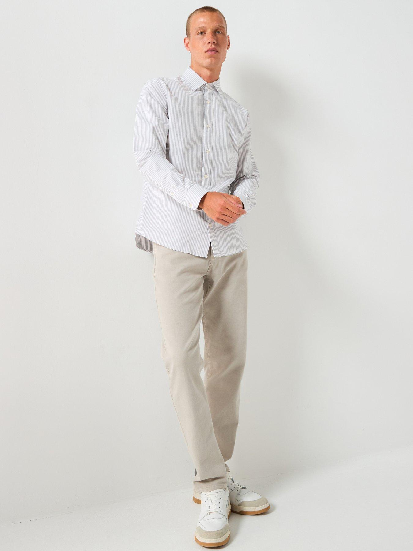Image 3 of 6 of Mango Kodak Stripe Oxford Shirt - Grey
