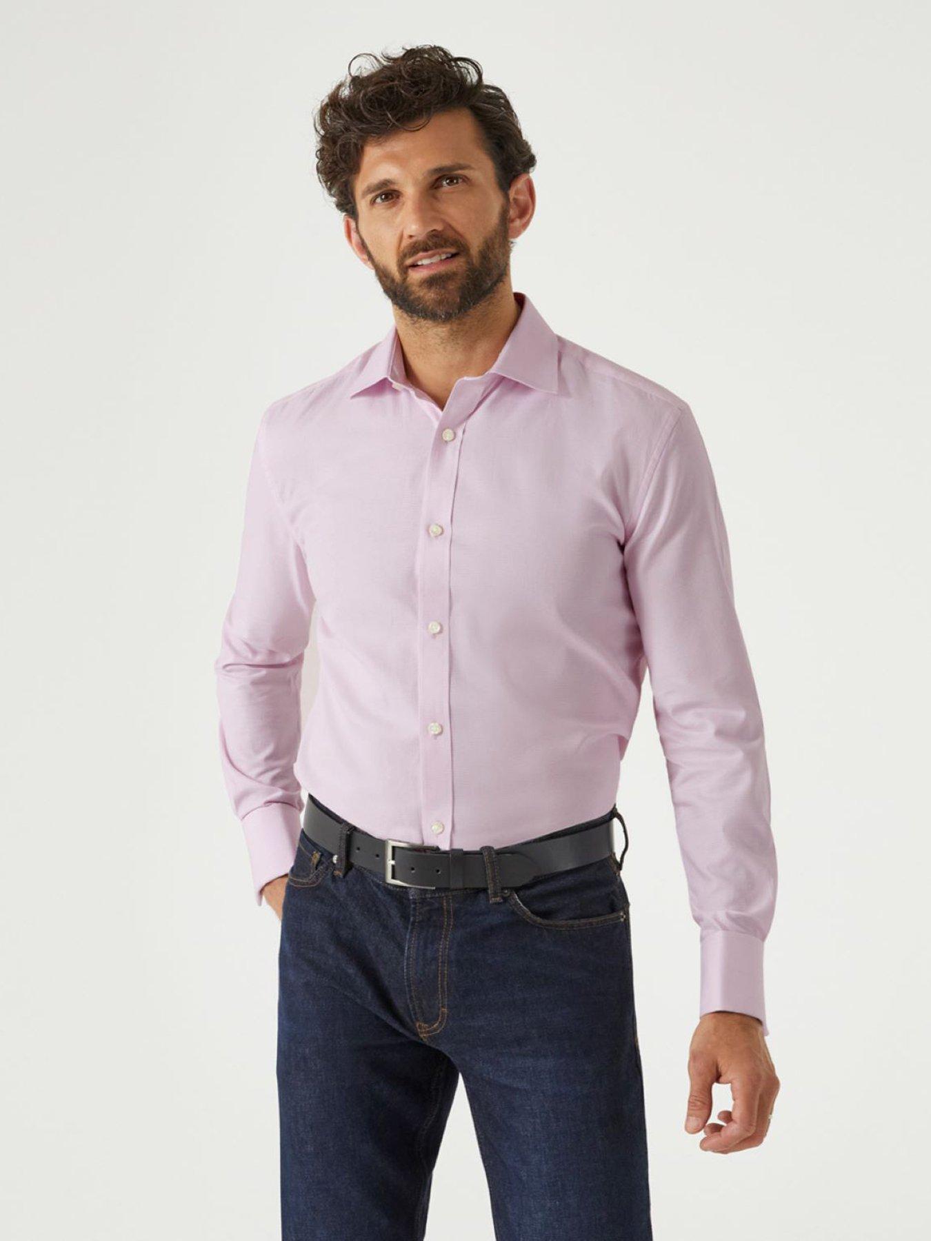  image of skopes-cotton-dobby-long-sleeve-formal-shirt-pink