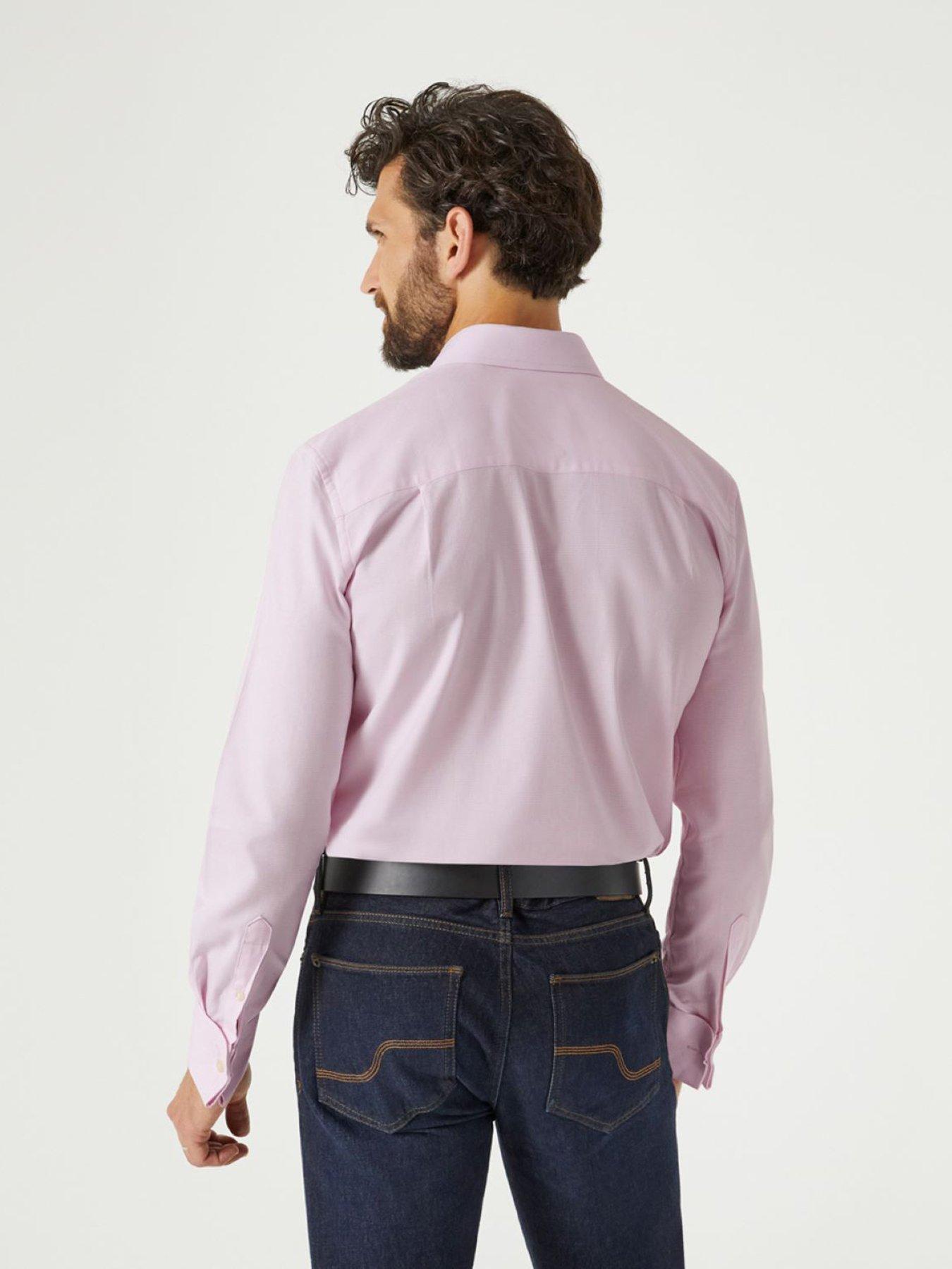  image of skopes-cotton-dobby-long-sleeve-formal-shirt-pink