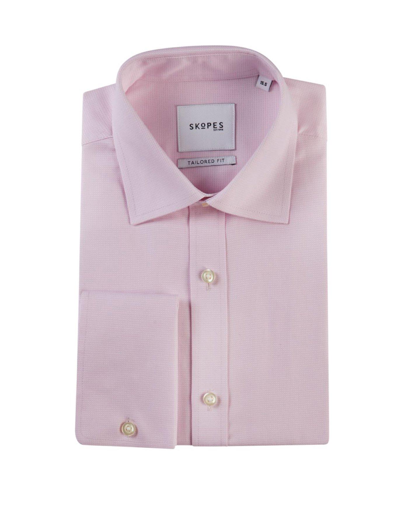  image of skopes-cotton-dobby-long-sleeve-formal-shirt-pink