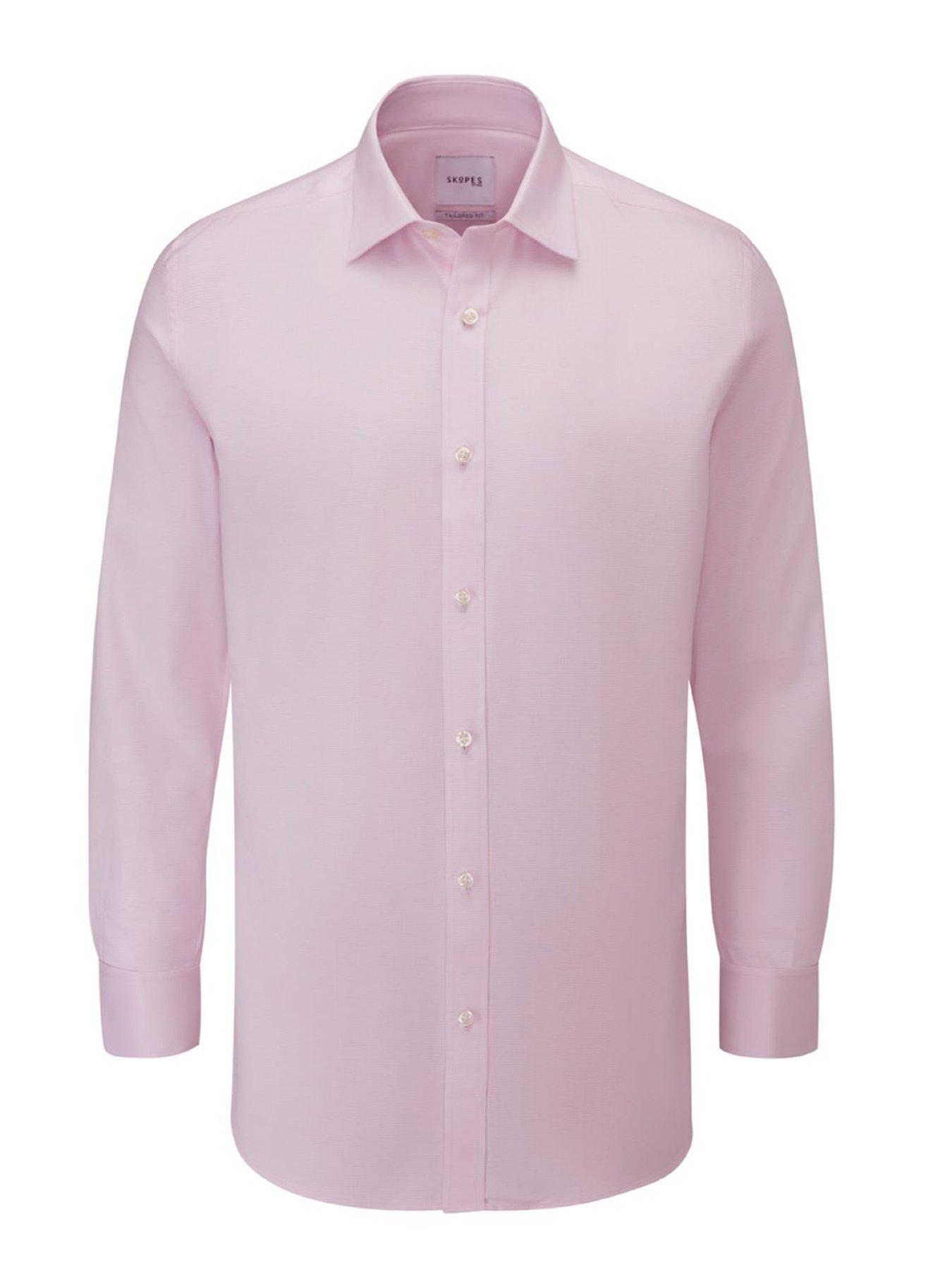  image of skopes-cotton-dobby-long-sleeve-formal-shirt-pink