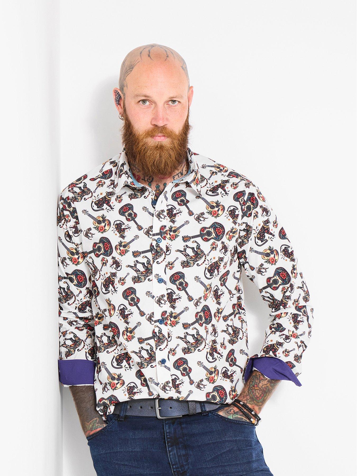 undefined Big Cat And Guitar Long Sleeve Shirt - Multi