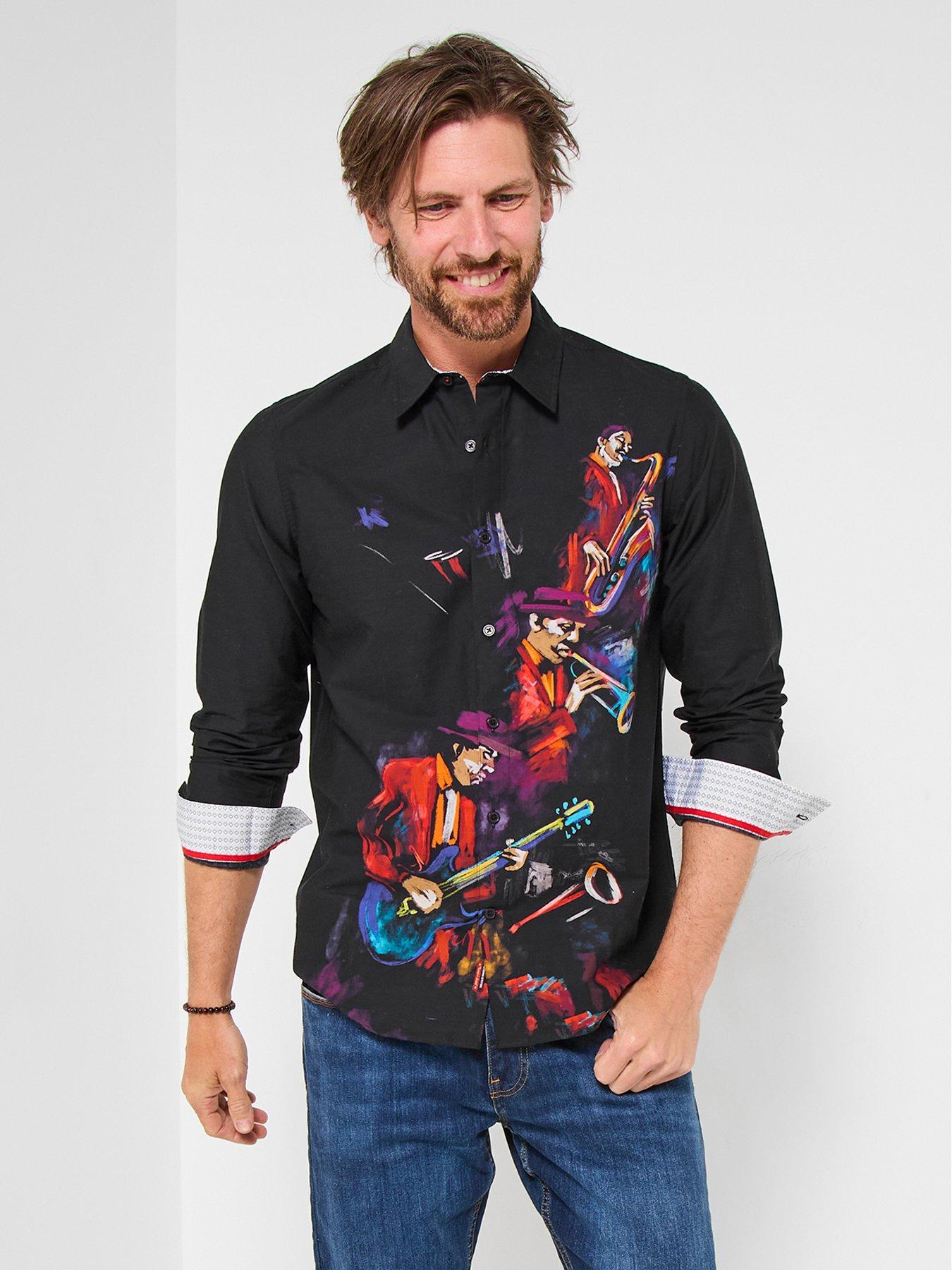 undefined Music Band Print Long Sleeve Shirt