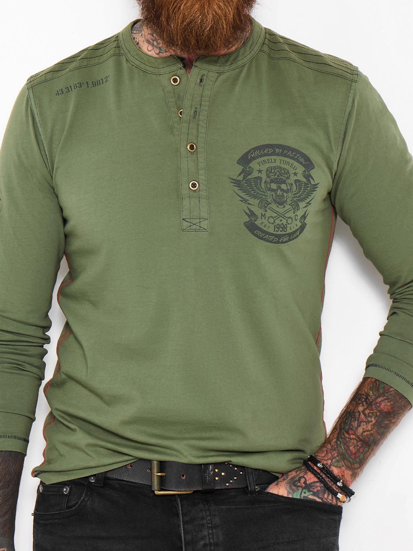 Image 4 of 6 of Joe Browns Button Henley T Shirt - Green