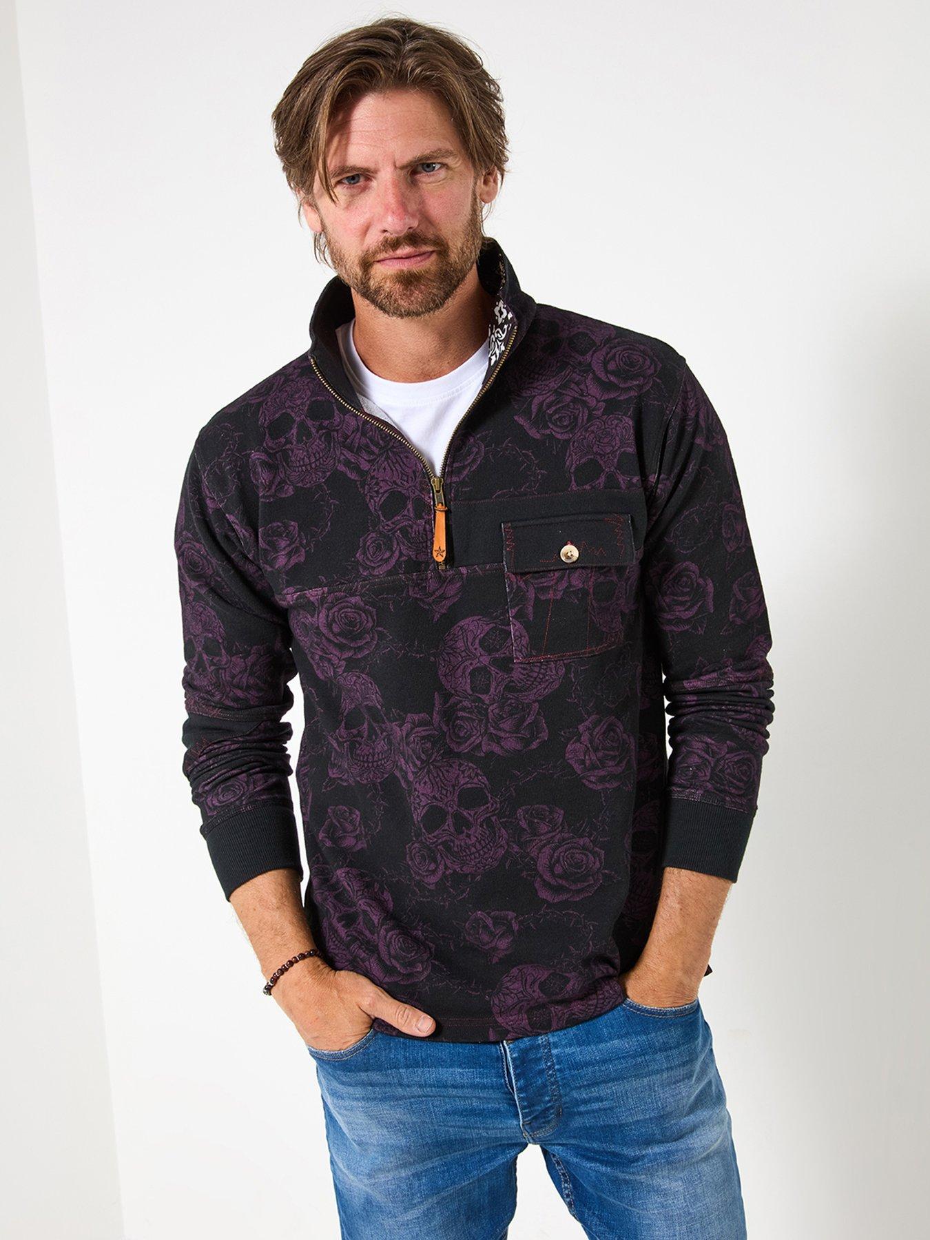 undefined Skull Funnel 1/4 Zip Sweat