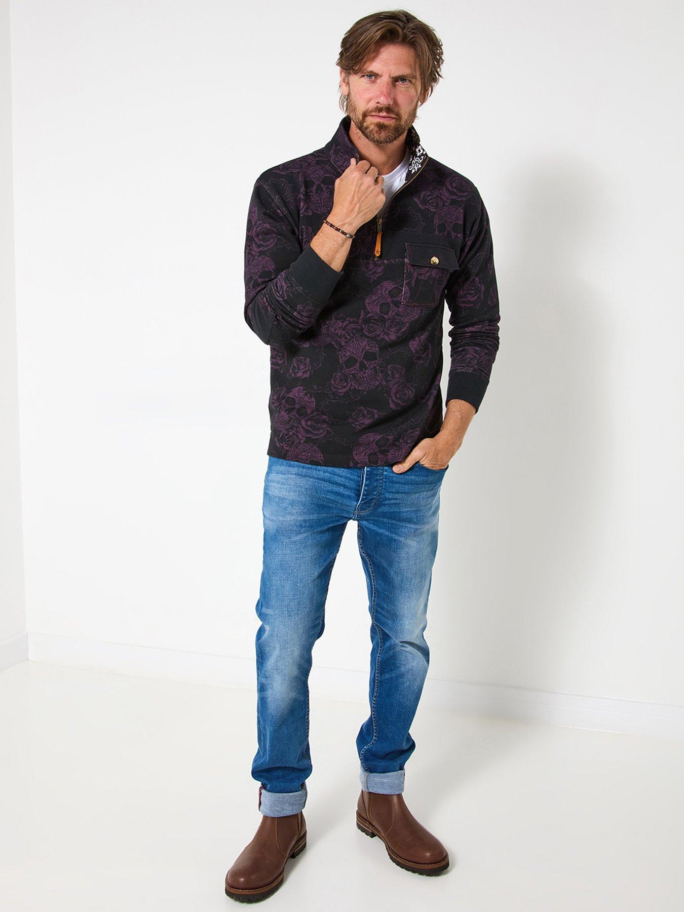 Image 2 of 6 of Joe Browns Skull Funnel 1/4 Zip Sweat - Purple