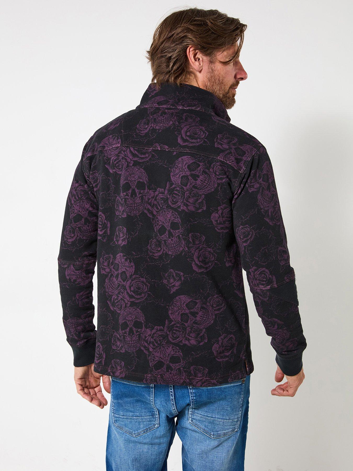 Image 3 of 6 of Joe Browns Skull Funnel 1/4 Zip Sweat - Purple