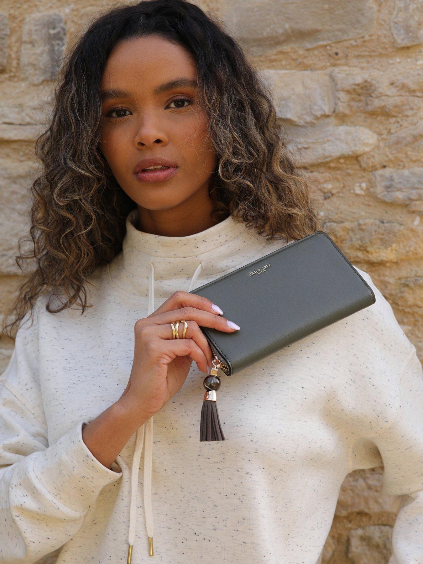  image of luella-grey-murtle-khaki-large-tassel-purse-green