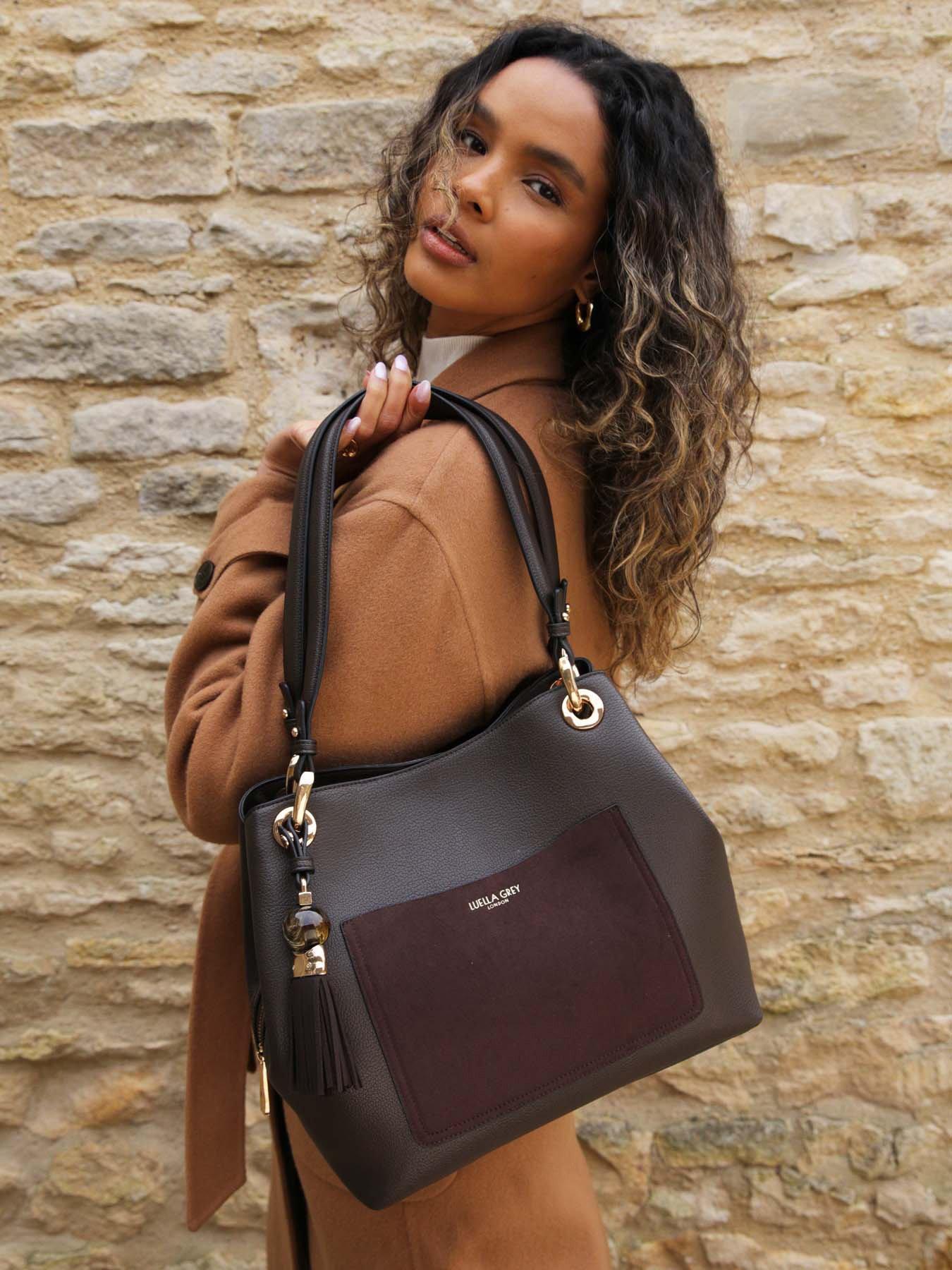 Image 1 of 5 of Luella Grey Sienna Chocolate Hobo Tote - Brown