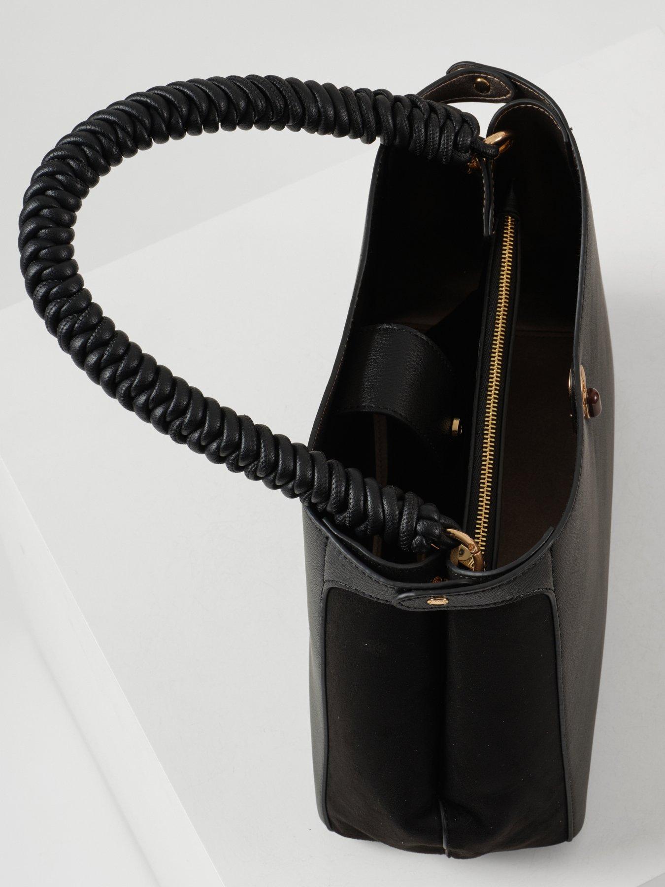 Image 4 of 5 of Luella Grey Simone Woven Handle Hobo - Black