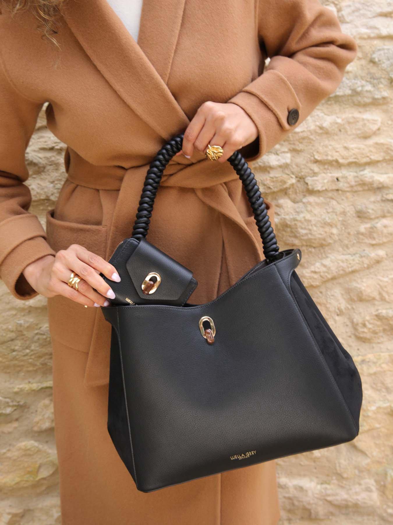 Image 5 of 5 of Luella Grey Simone Woven Handle Hobo - Black