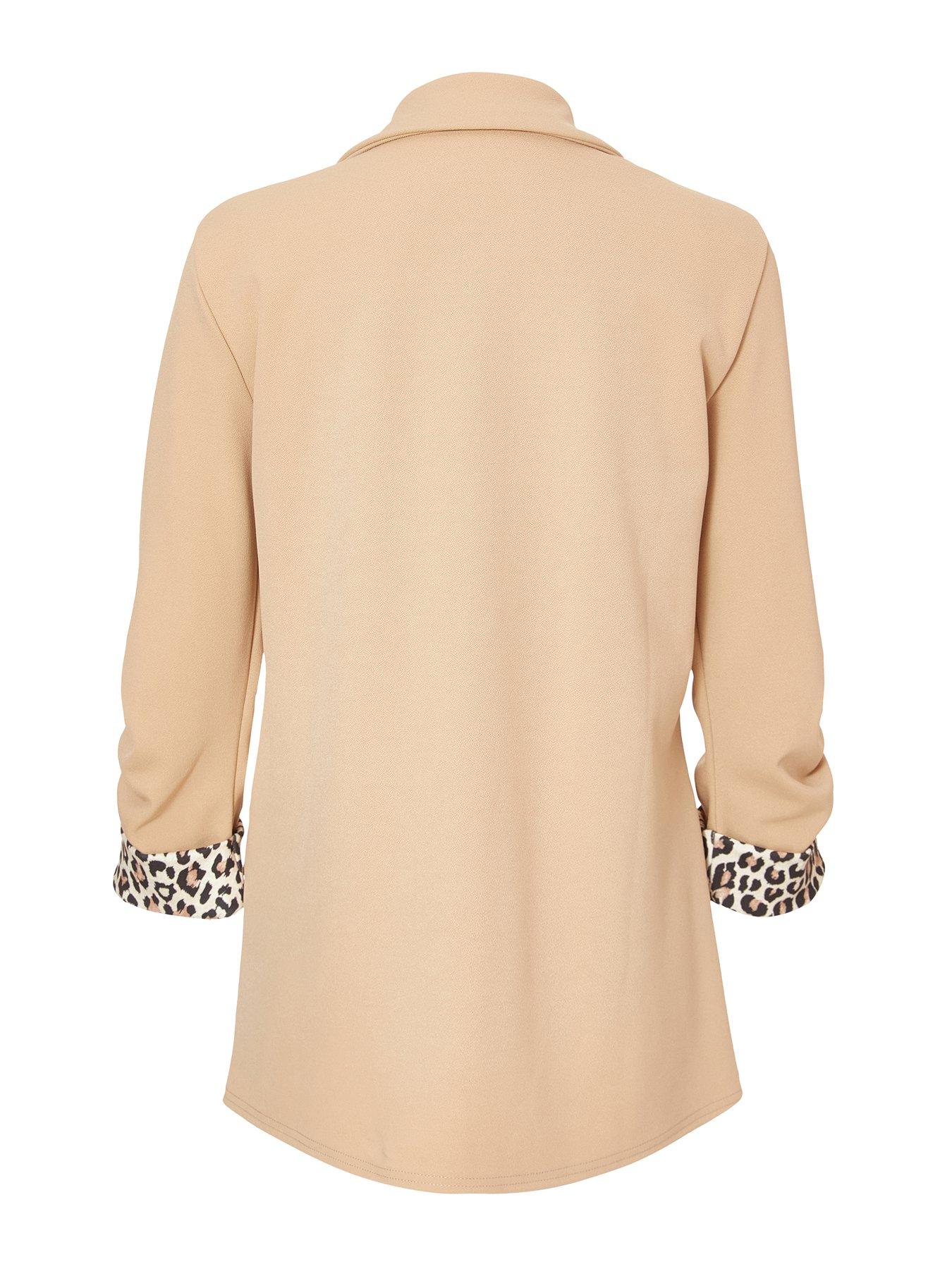 Image 5 of 6 of Quiz Stone Ruched Sleeve Blazer