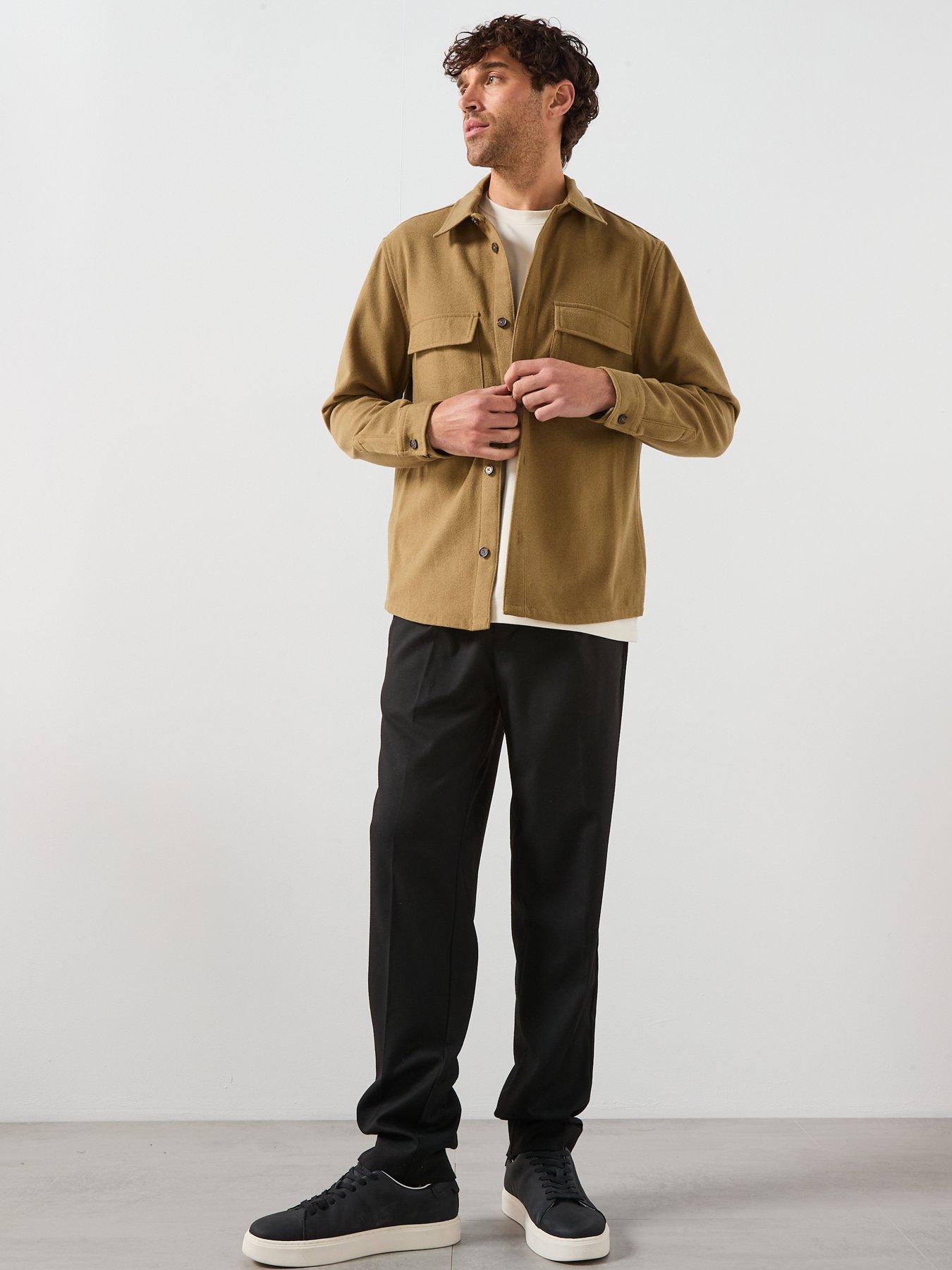 Image 3 of 4 of Mango Margon Double Pocket Wool Shacket - Dark Beige