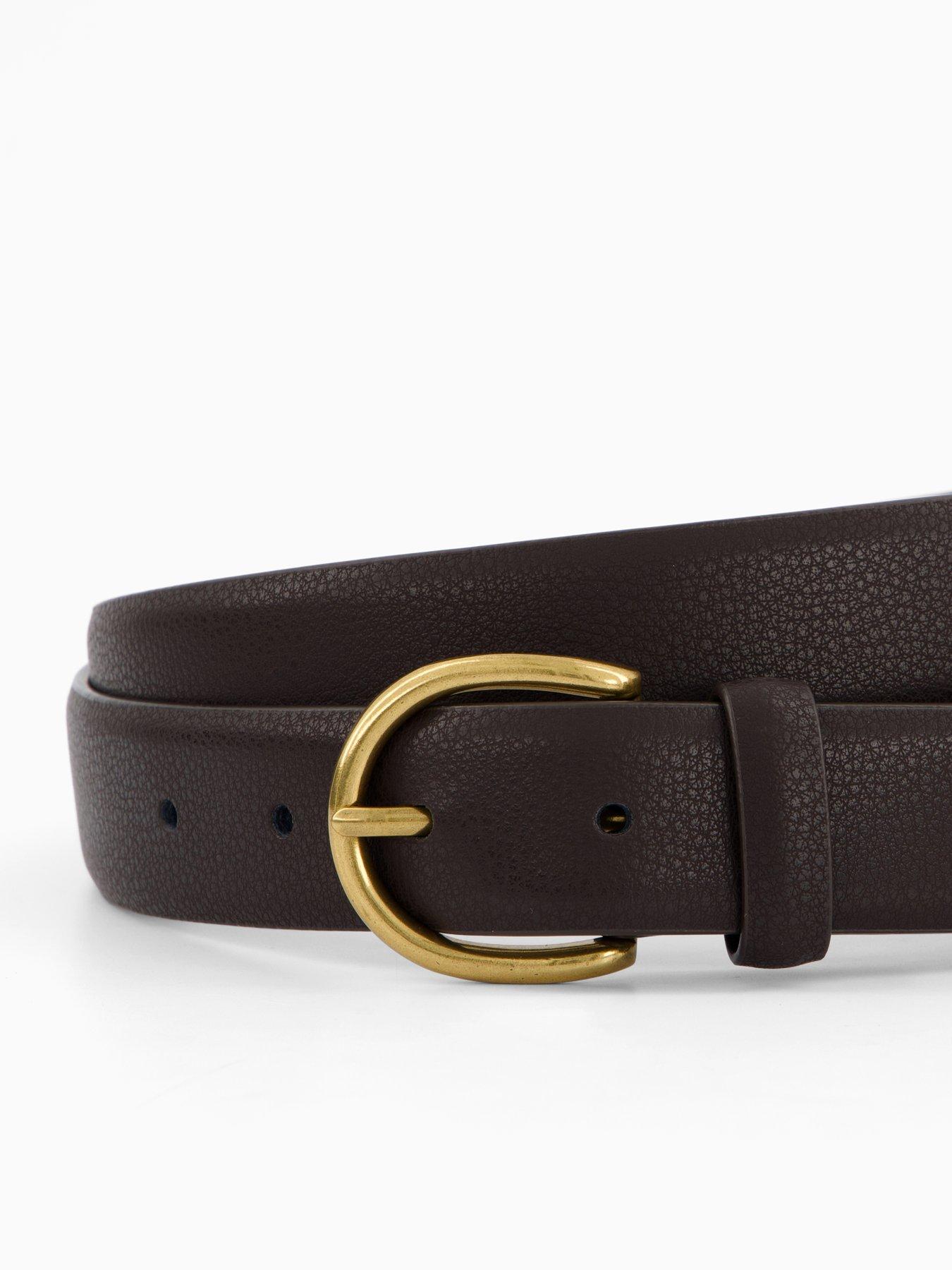  image of mango-tumble-leather-belt-dark-brown