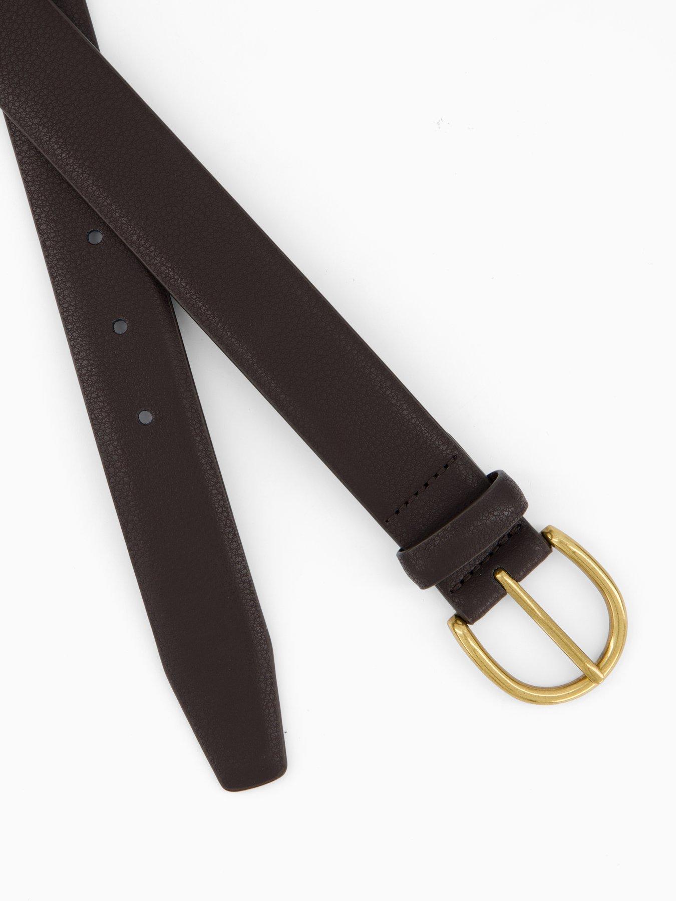  image of mango-tumble-leather-belt-dark-brown