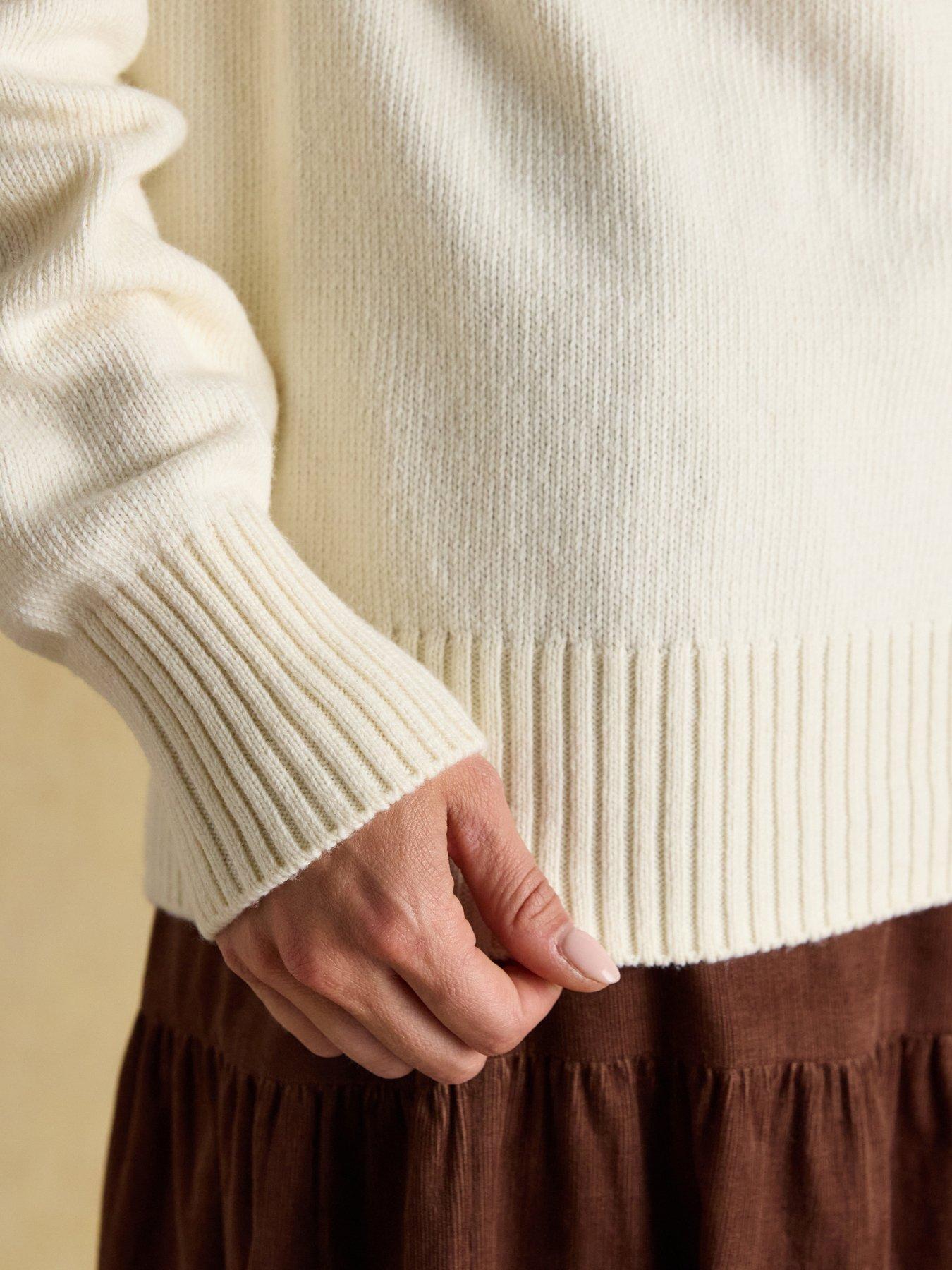  image of joules-fairisle-high-neck-cotton-rich-jumper-cream