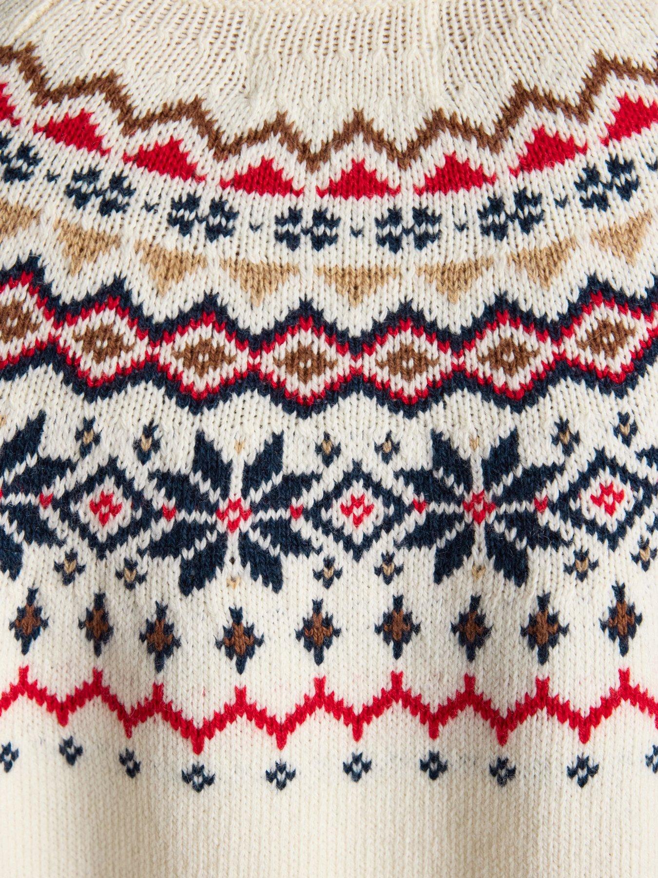  image of joules-fairisle-high-neck-cotton-rich-jumper-cream