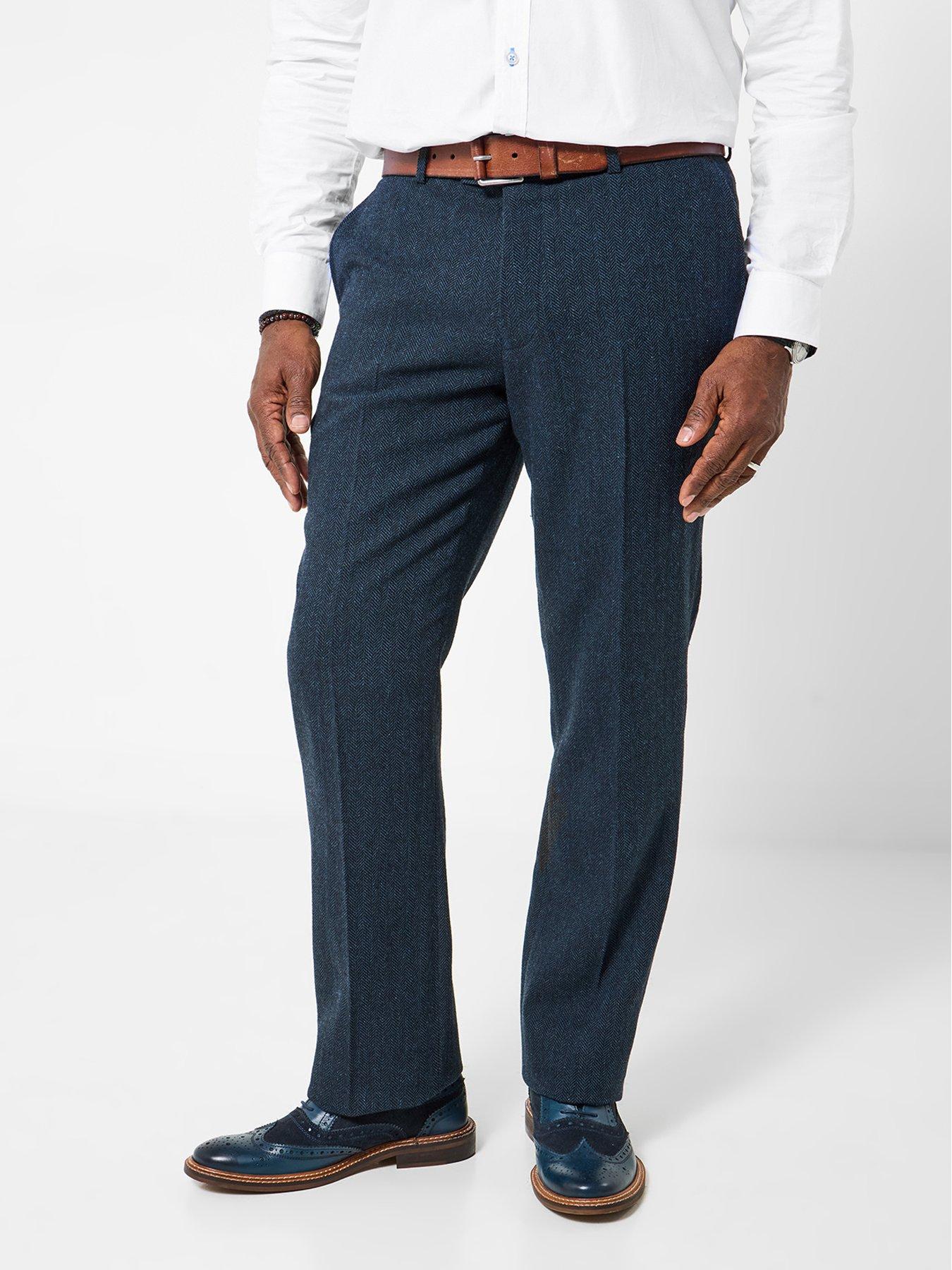  image of joe-browns-navy-herringbone-trousers
