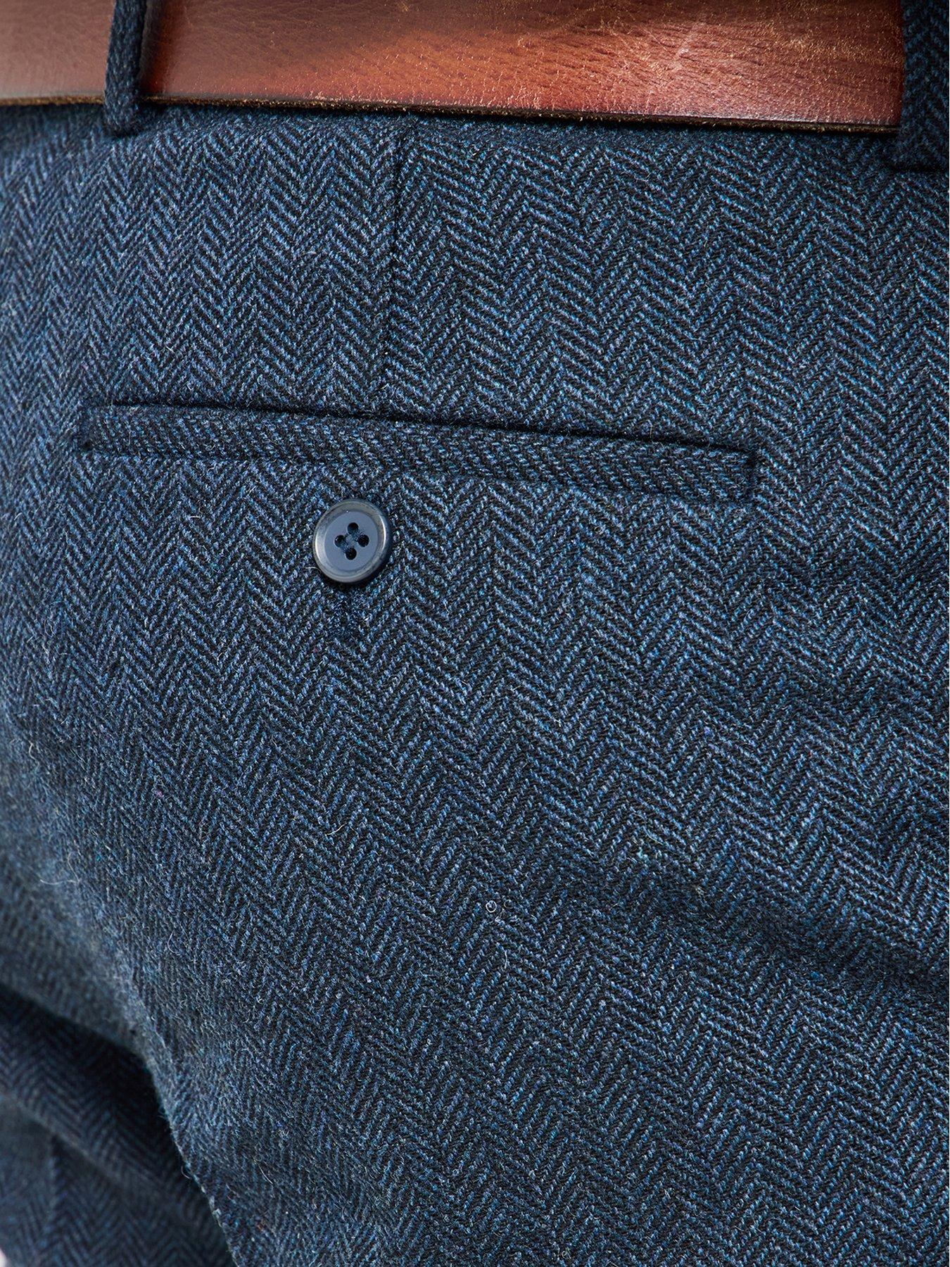  image of joe-browns-navy-herringbone-trousers