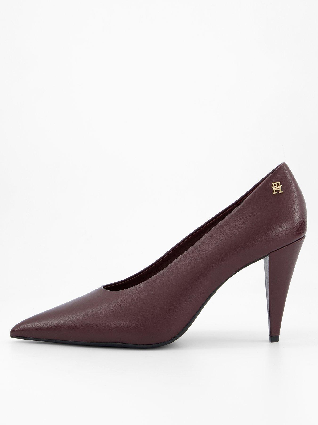 Tommy Hilfiger Leather TH Monogram Stiletto Heels - Brown