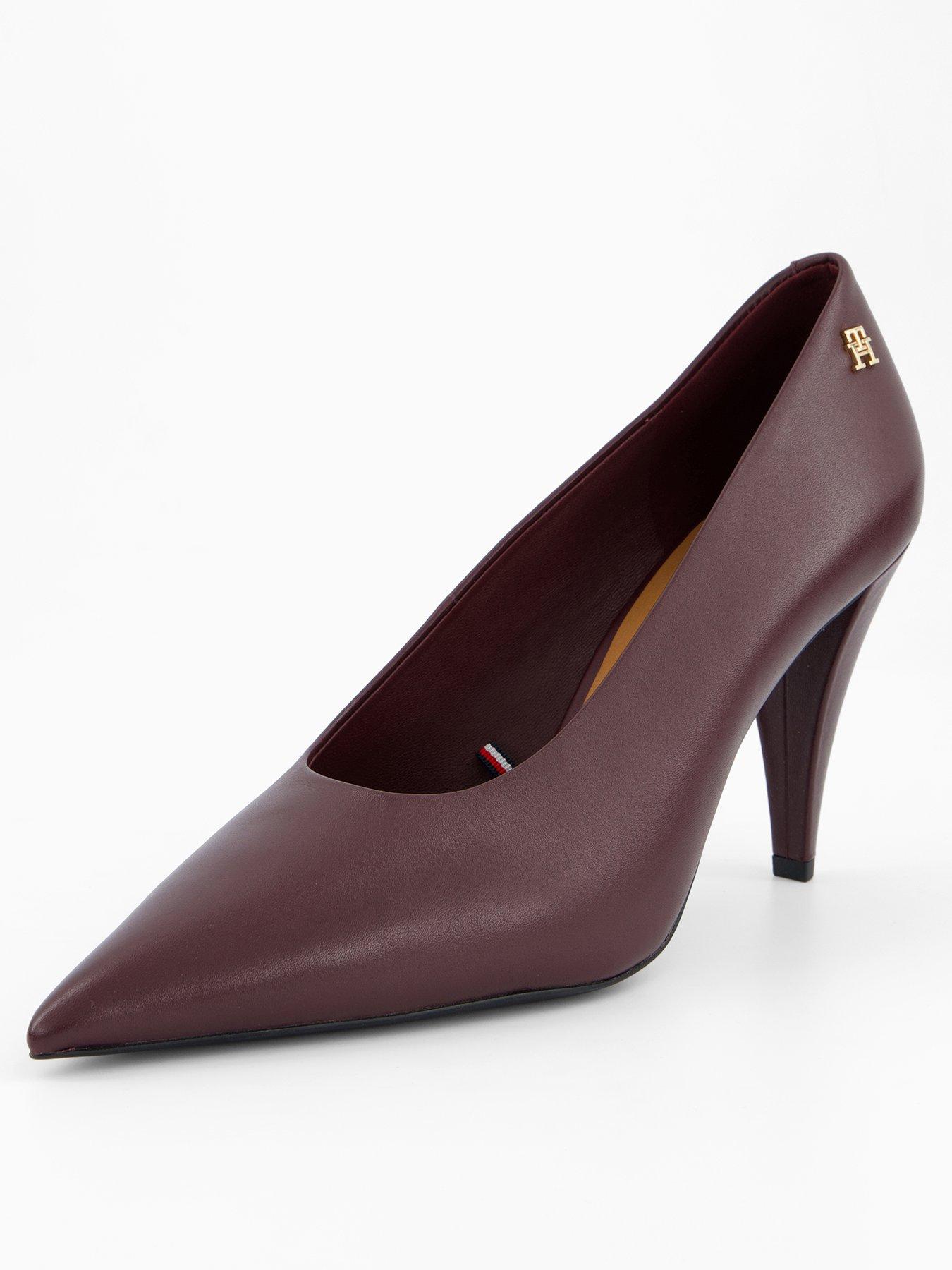 Image 2 of 6 of Tommy Hilfiger Leather TH Monogram Stiletto Heels - Brown