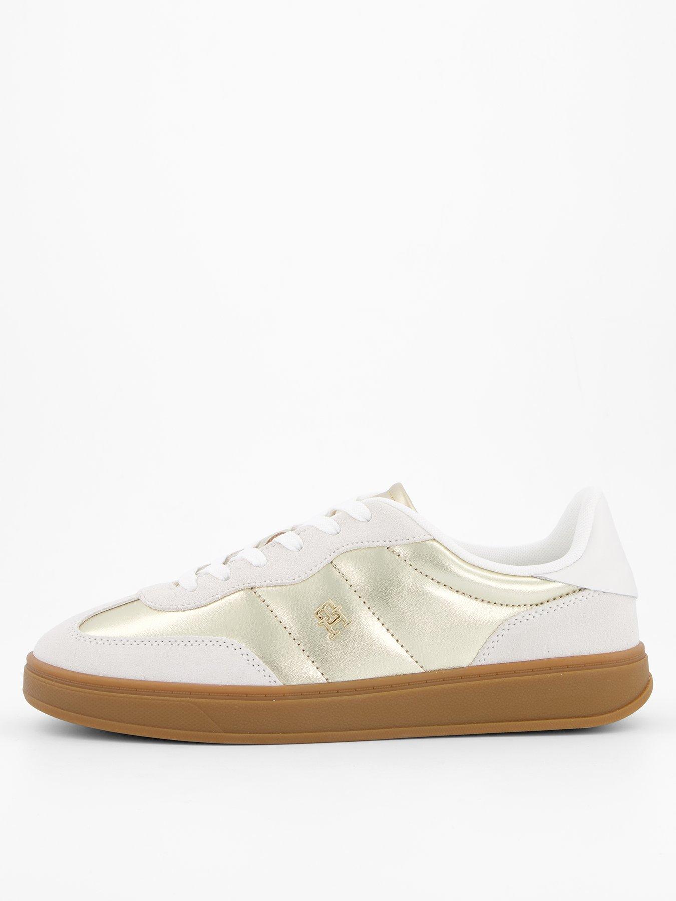  image of tommy-hilfiger-jackie-metallic-trainer-ecrugold