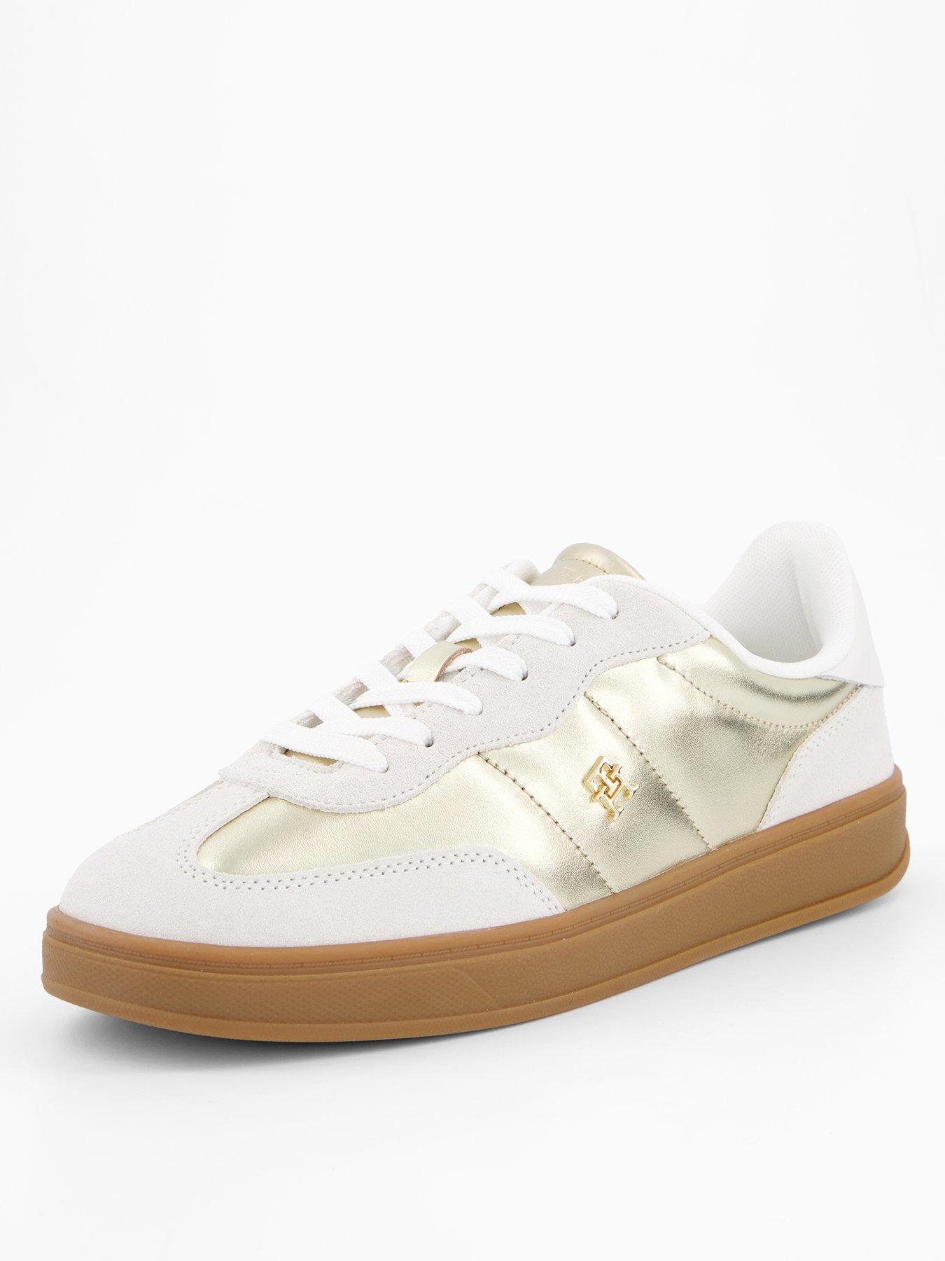 Image 2 of 6 of Tommy Hilfiger Jackie Metallic Trainer - Ecru