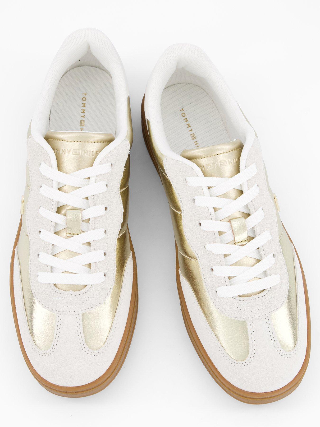 Image 3 of 6 of Tommy Hilfiger Jackie Metallic Trainer - Ecru