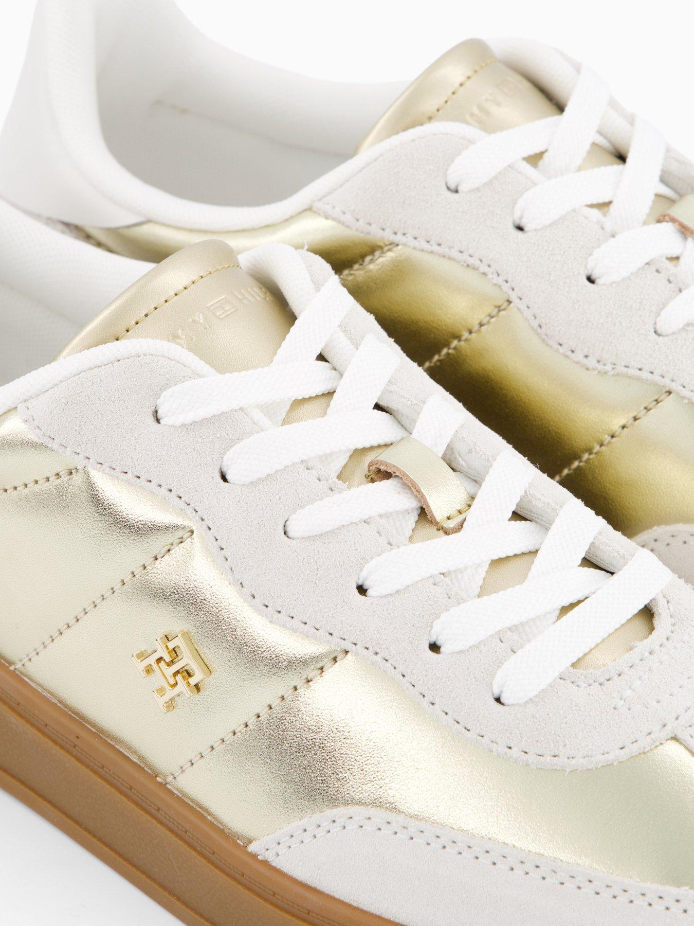 Image 5 of 6 of Tommy Hilfiger Jackie Metallic Trainer - Ecru