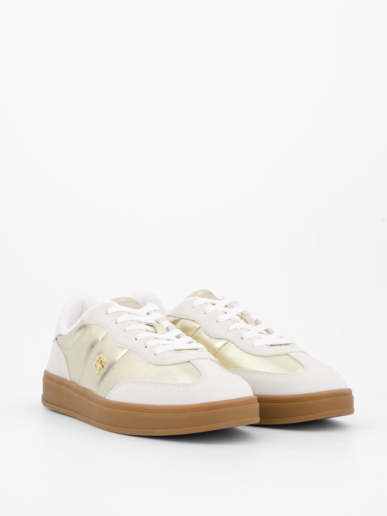 Image 6 of 6 of Tommy Hilfiger Jackie Metallic Trainer - Ecru