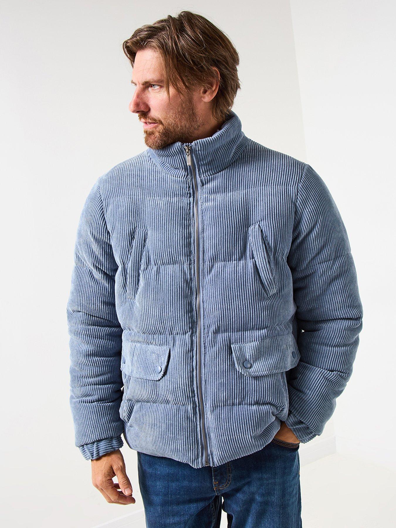 undefined Cord Padded Jacket - Blue