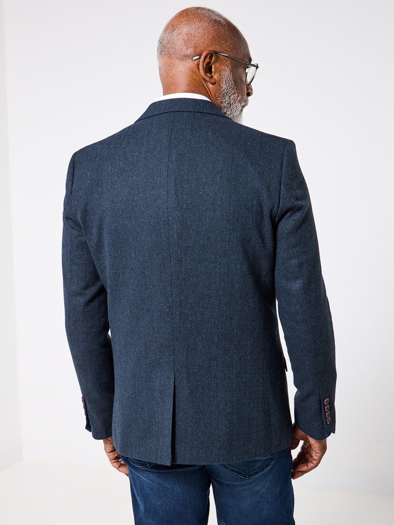 Image 3 of 6 of Joe Browns Stylish Trim Herringbone Blazer - Navy