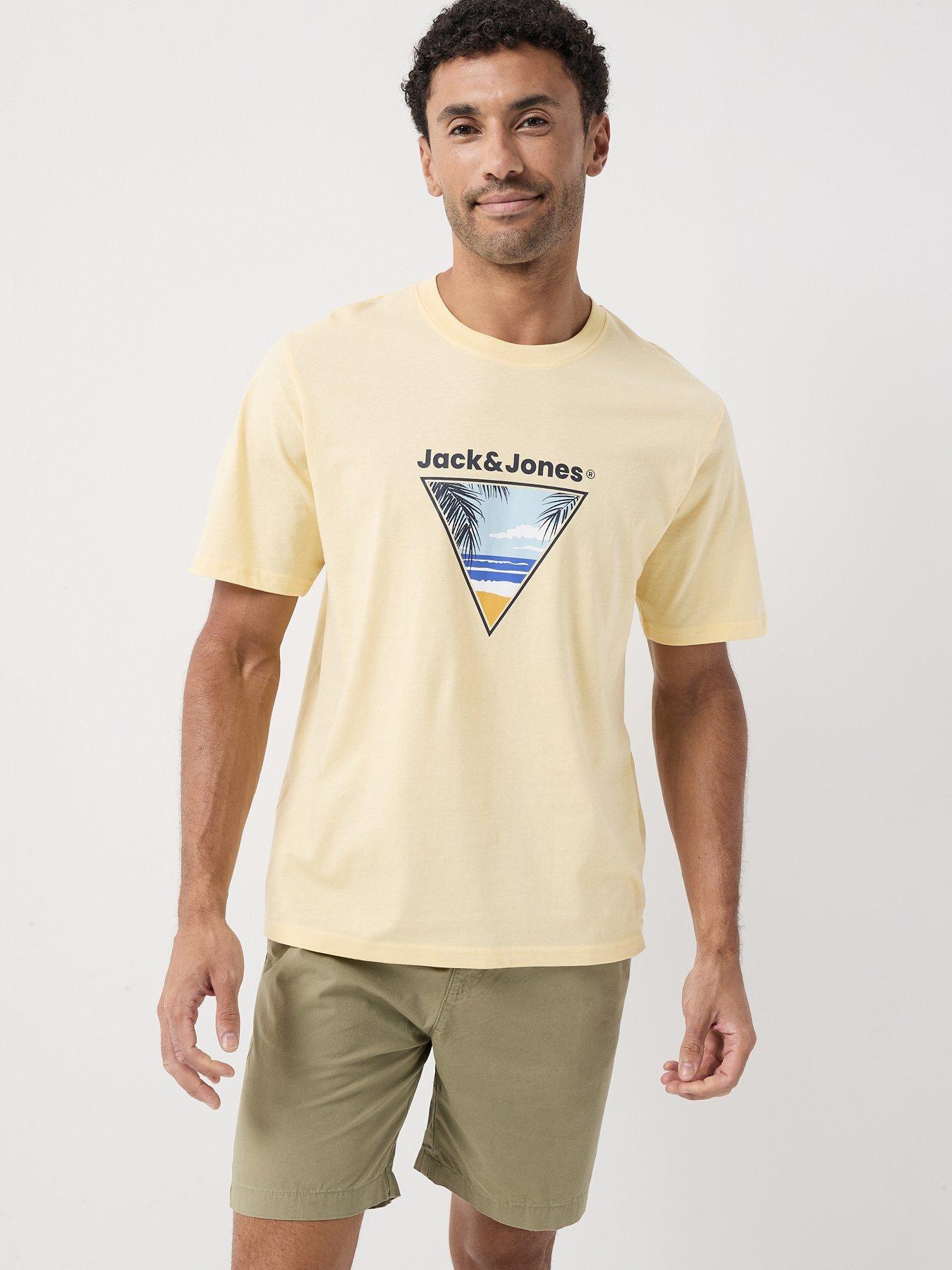 front image of jack-jones-perry-t-shirt-yellow