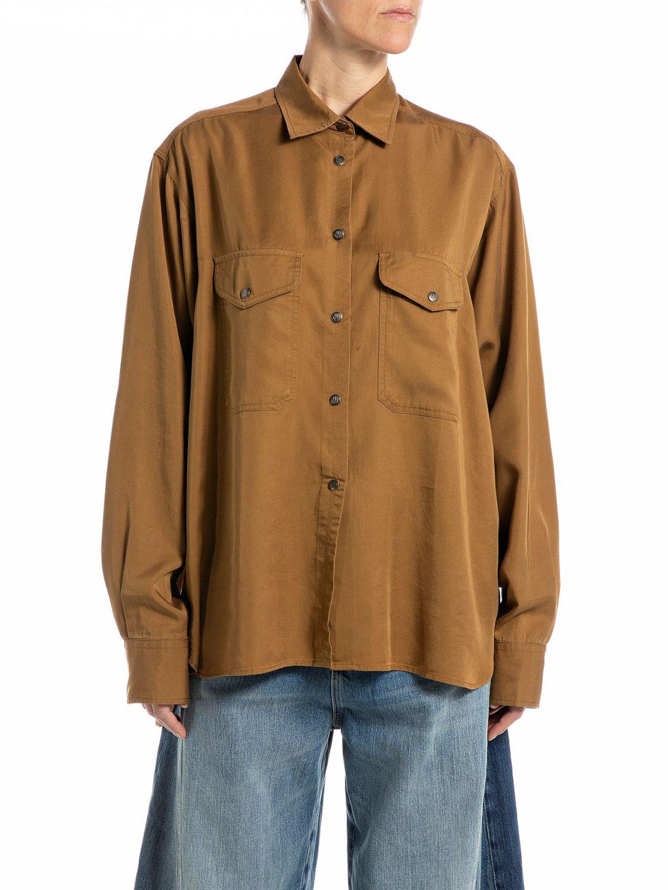 replay-long-sleeve-shirt-brown