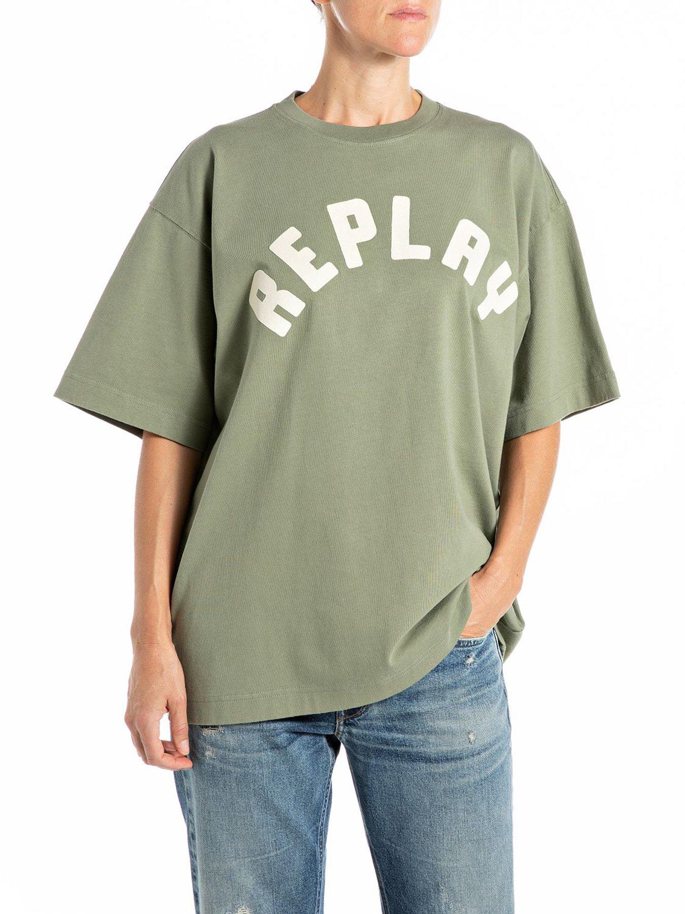 replay-cotton-jersey-logo-t-shirt-green