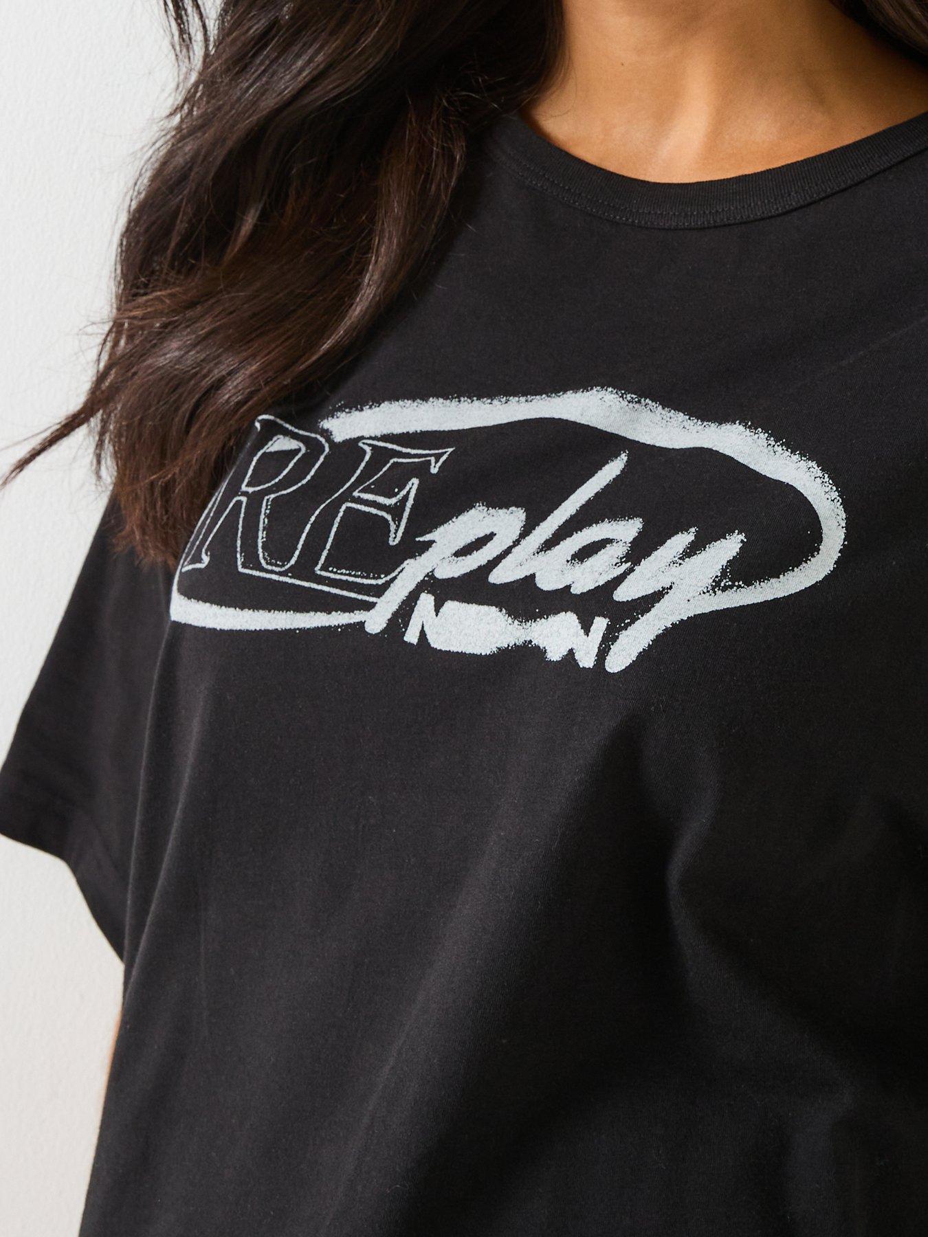  image of replay-cotton-jersey-logo-t-shirt-red