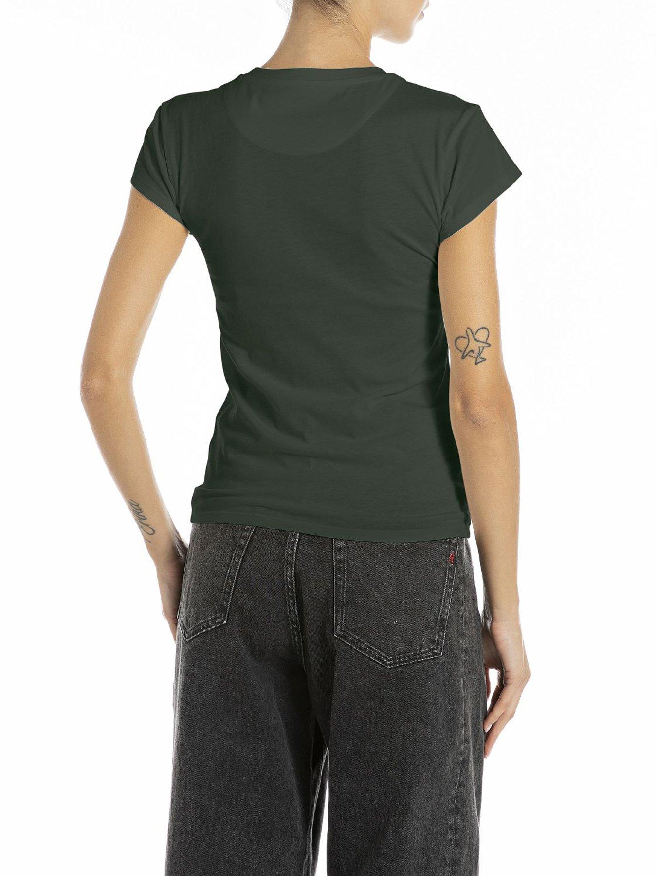 Image 2 of 2 of Replay Basic Small Logo T-Shirt - Green