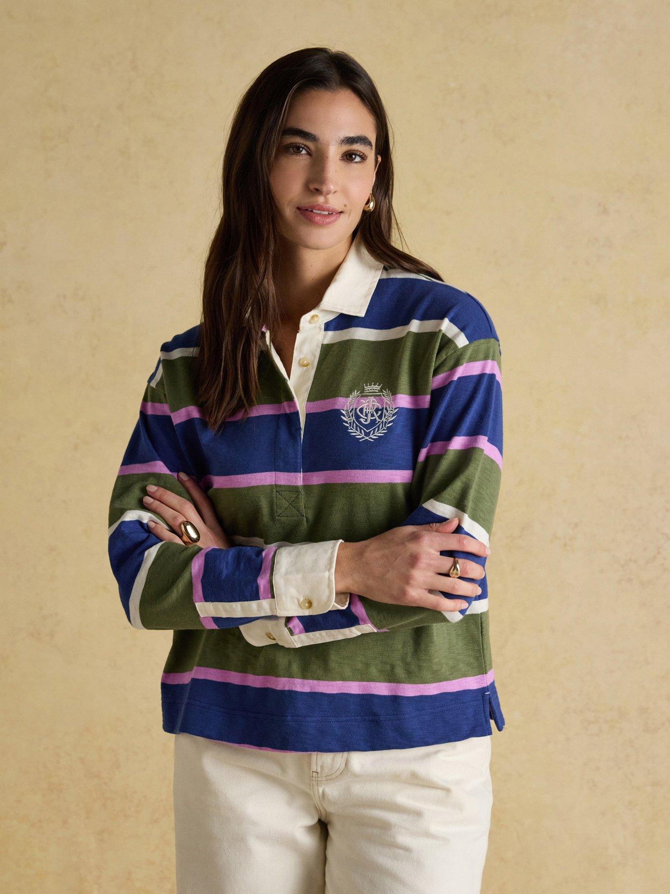 Image 1 of 2 of Joules Boxy Fit Rugby Shirt - Green