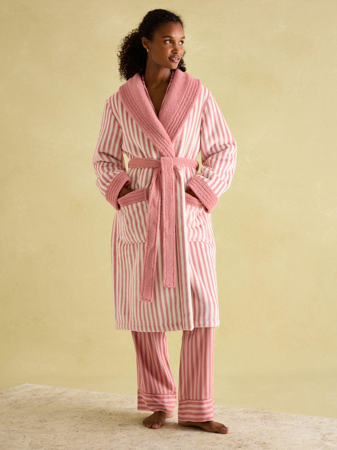 undefined Fleece Lined Dressing Gown - Pink