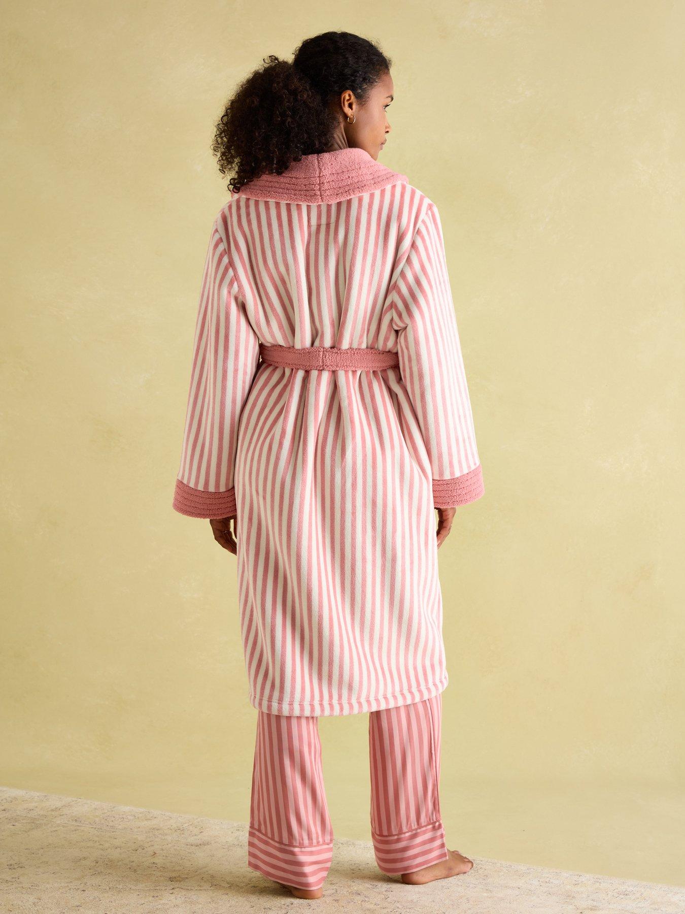 Image 2 of 5 of Joules Fleece Lined Dressing Gown - Pink