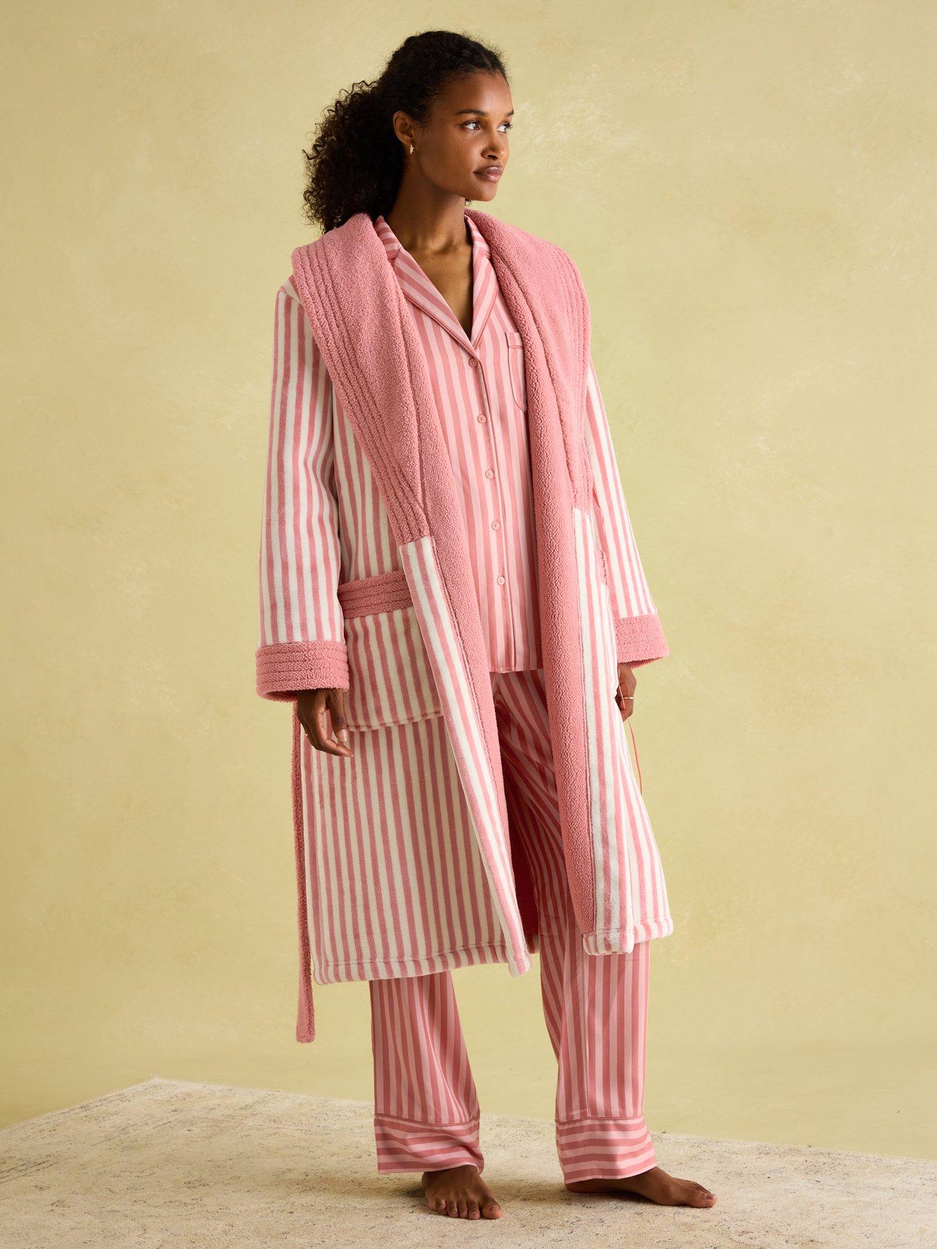 Image 3 of 5 of Joules Fleece Lined Dressing Gown - Pink